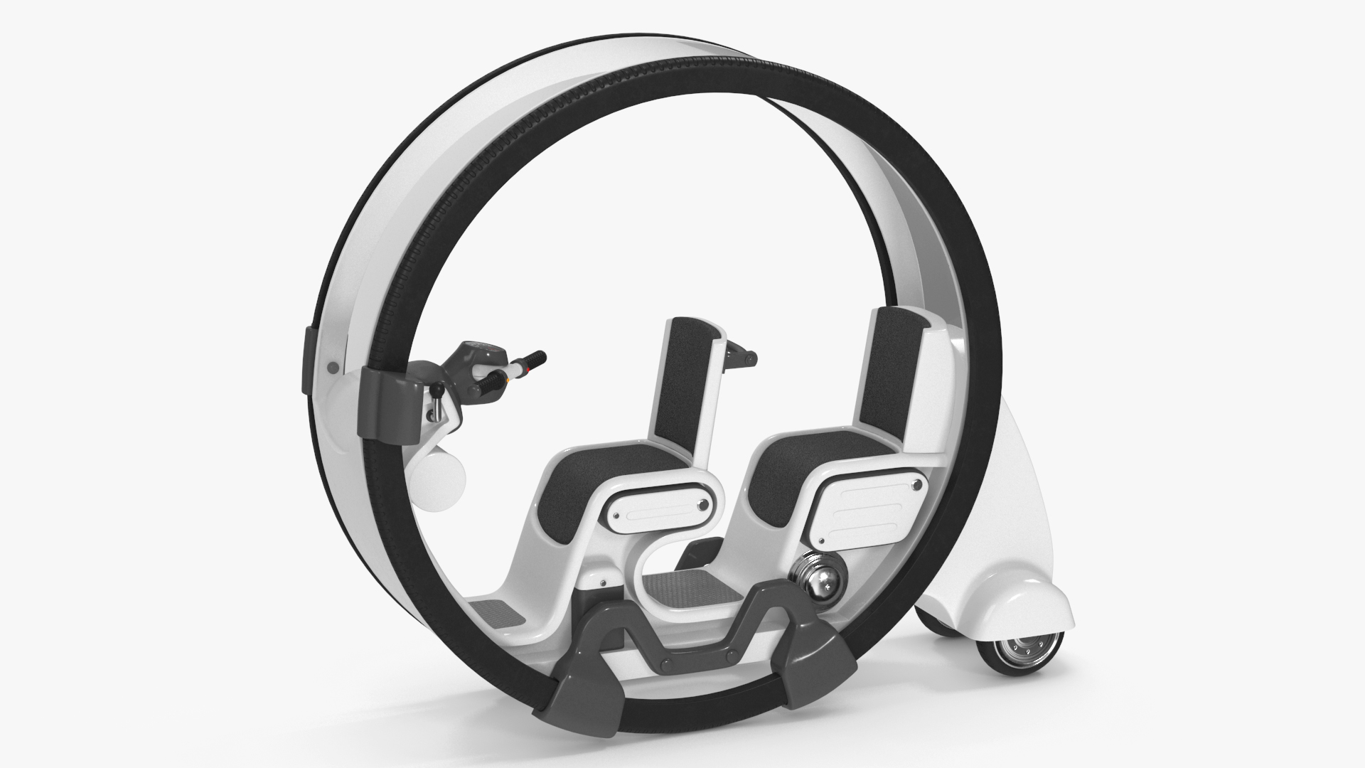 3D Futuristic Transport Car Tube White Rigged for Maya