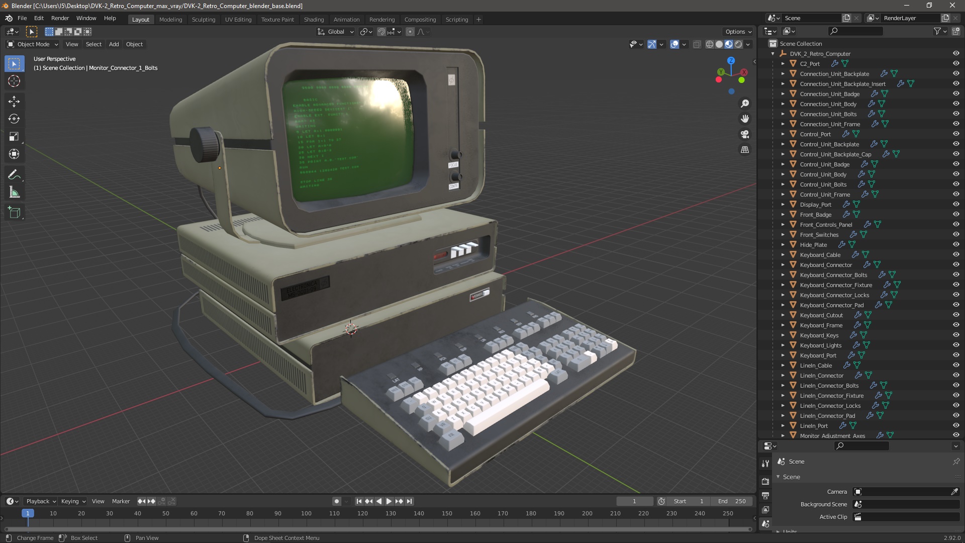 3D model DVK-2 Retro Computer