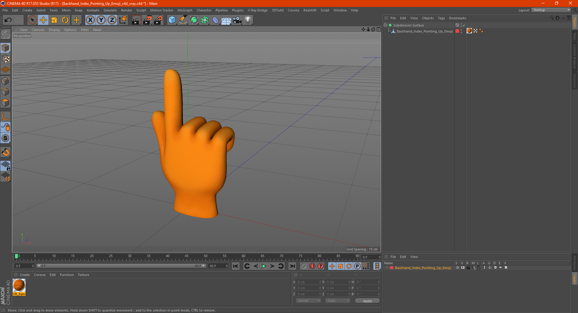 Backhand Index Pointing Up Emoji 3D