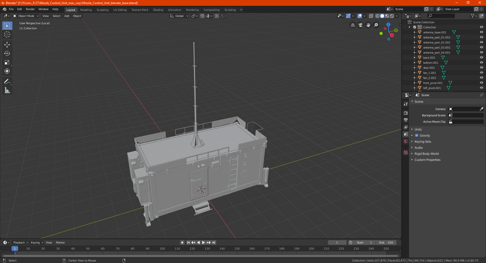 3D model Missile Control Unit