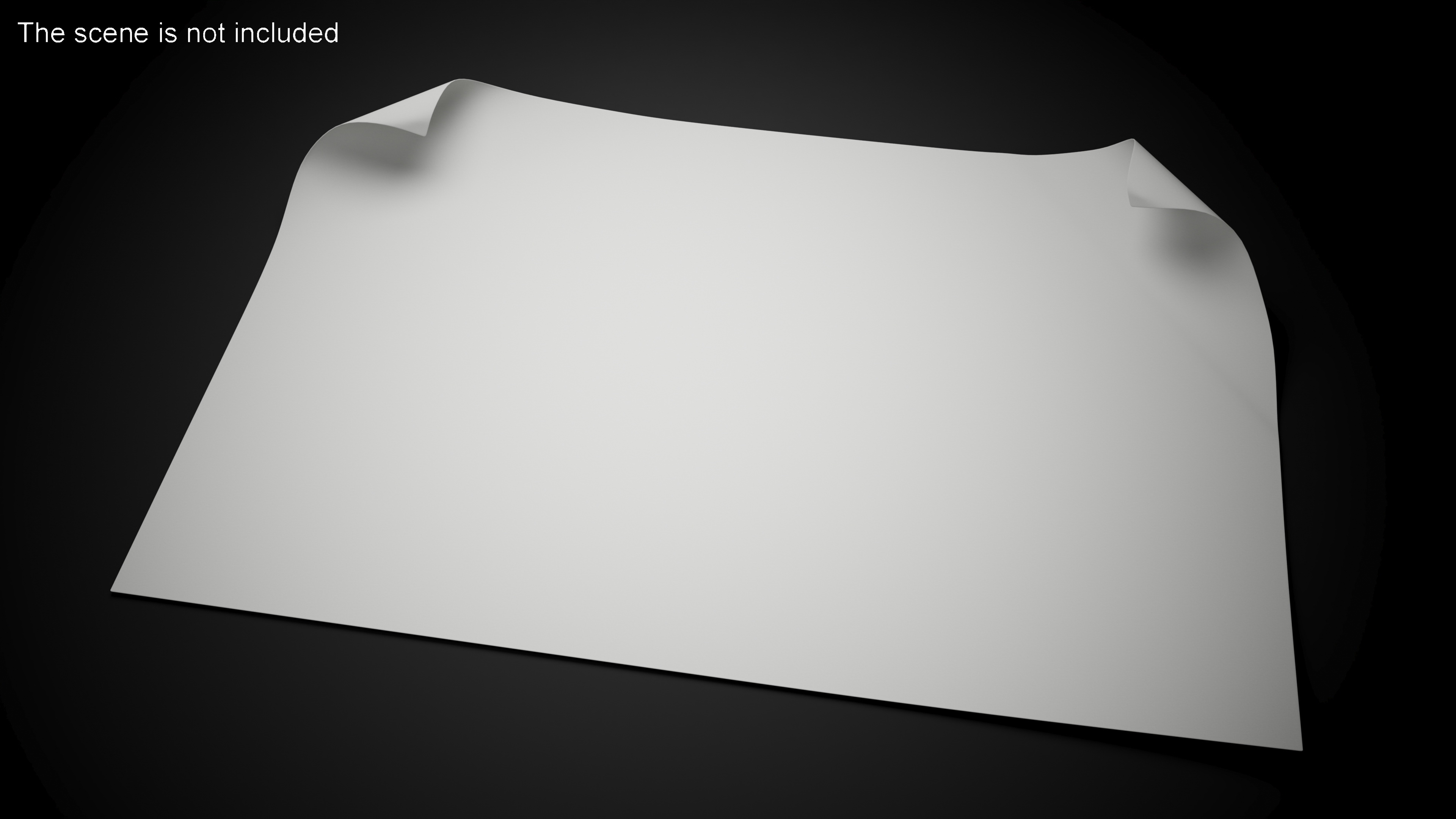 3D model Paper Sheet With Two Curled Corners
