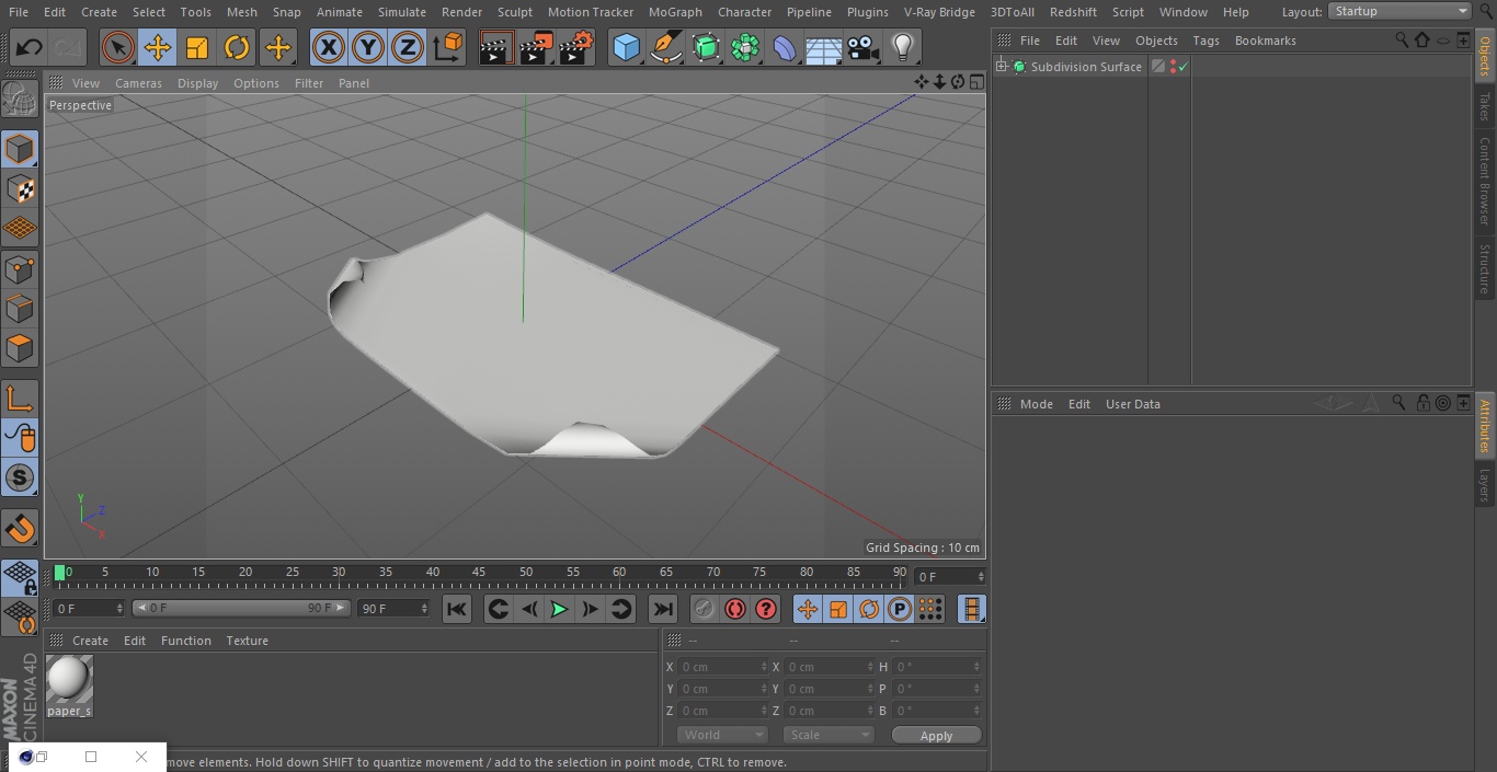 3D model Paper Sheet With Two Curled Corners