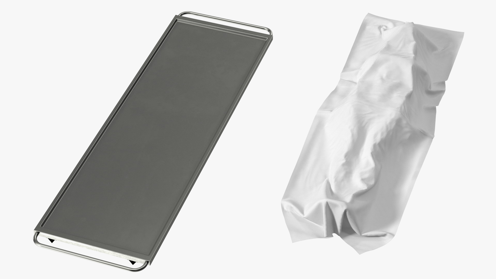 3D Dead Body Of Woman Covered with White Sheet model