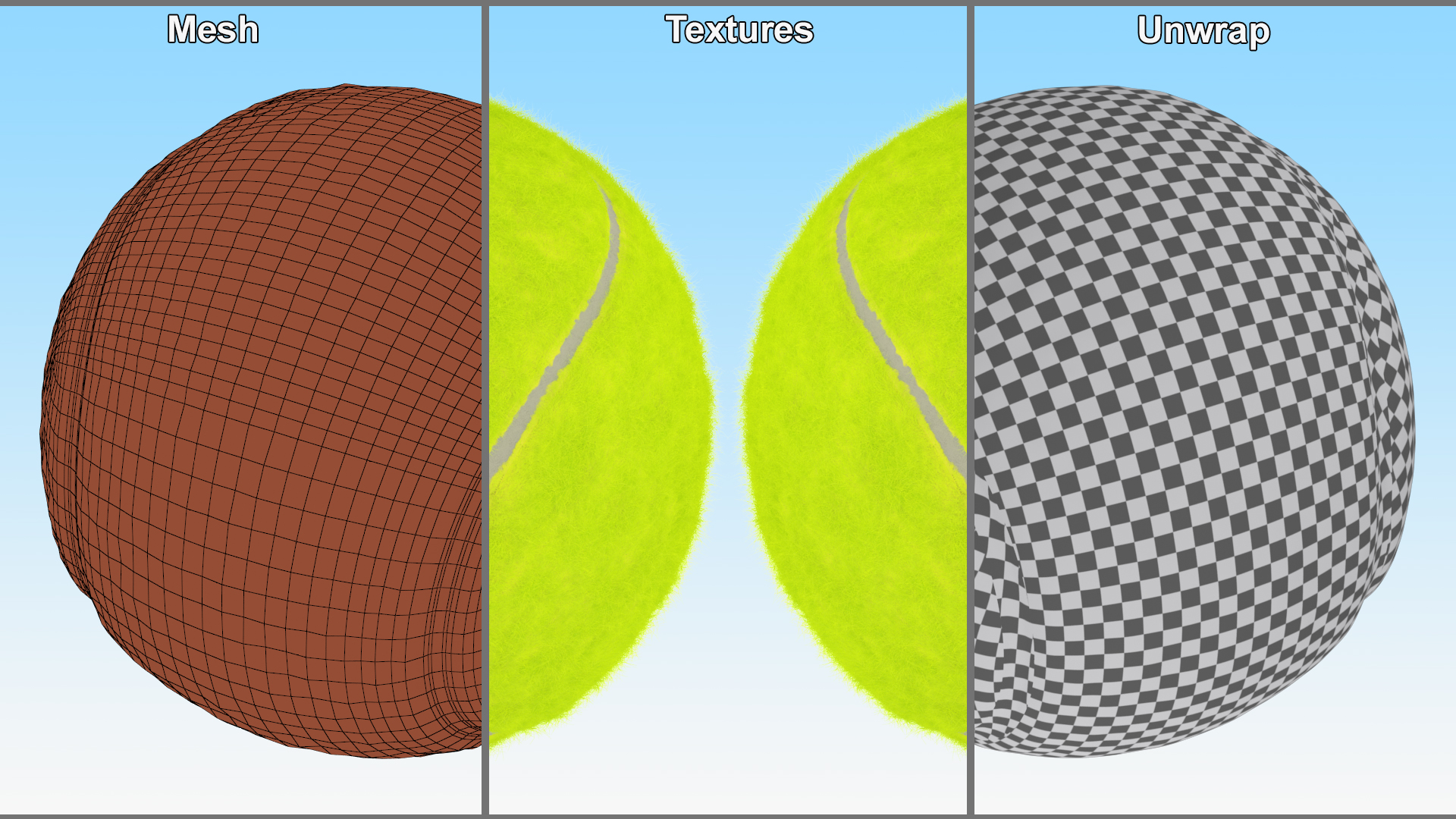 3D model Tennis Ball with Fur