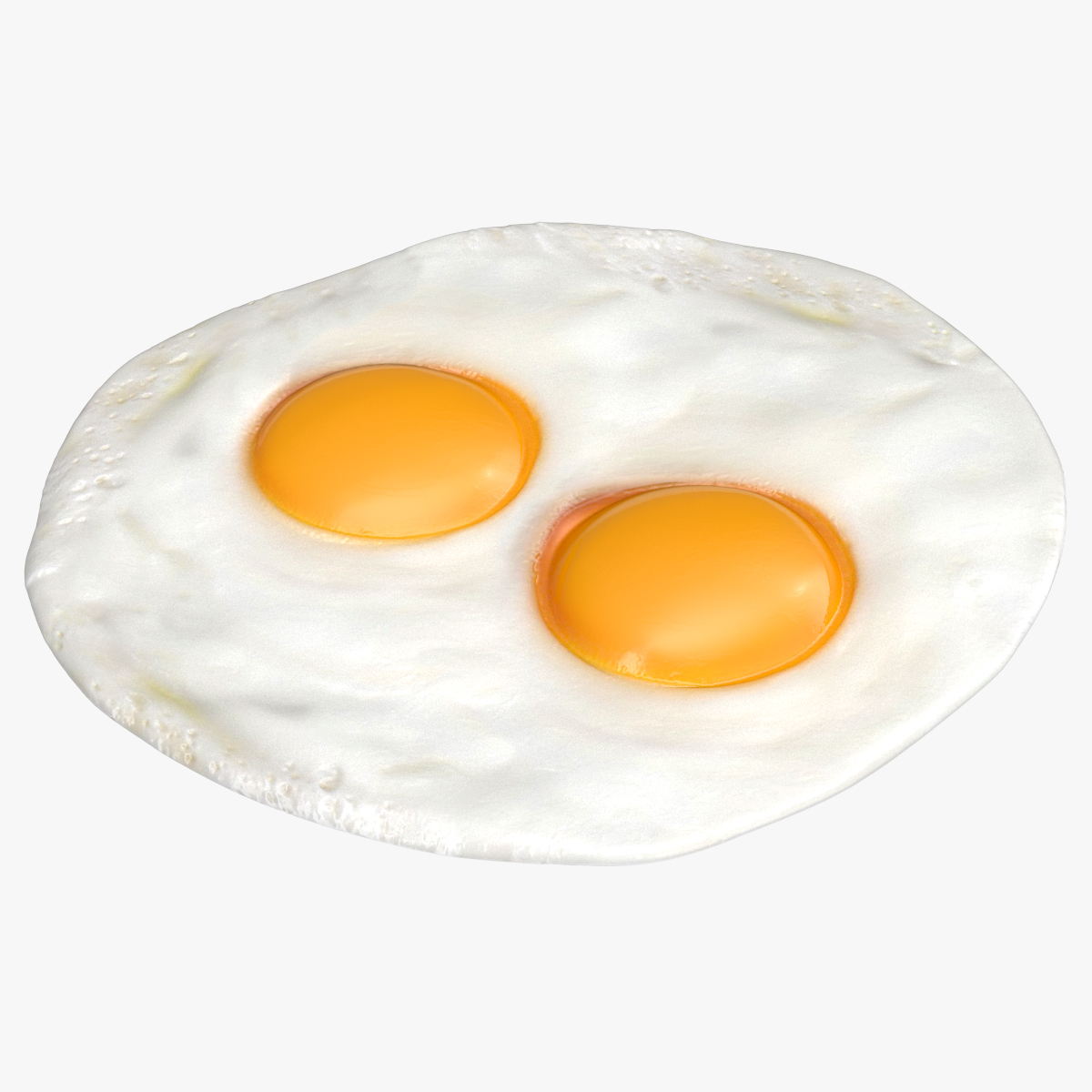 Two Fried Eggs 3D Model, view 3