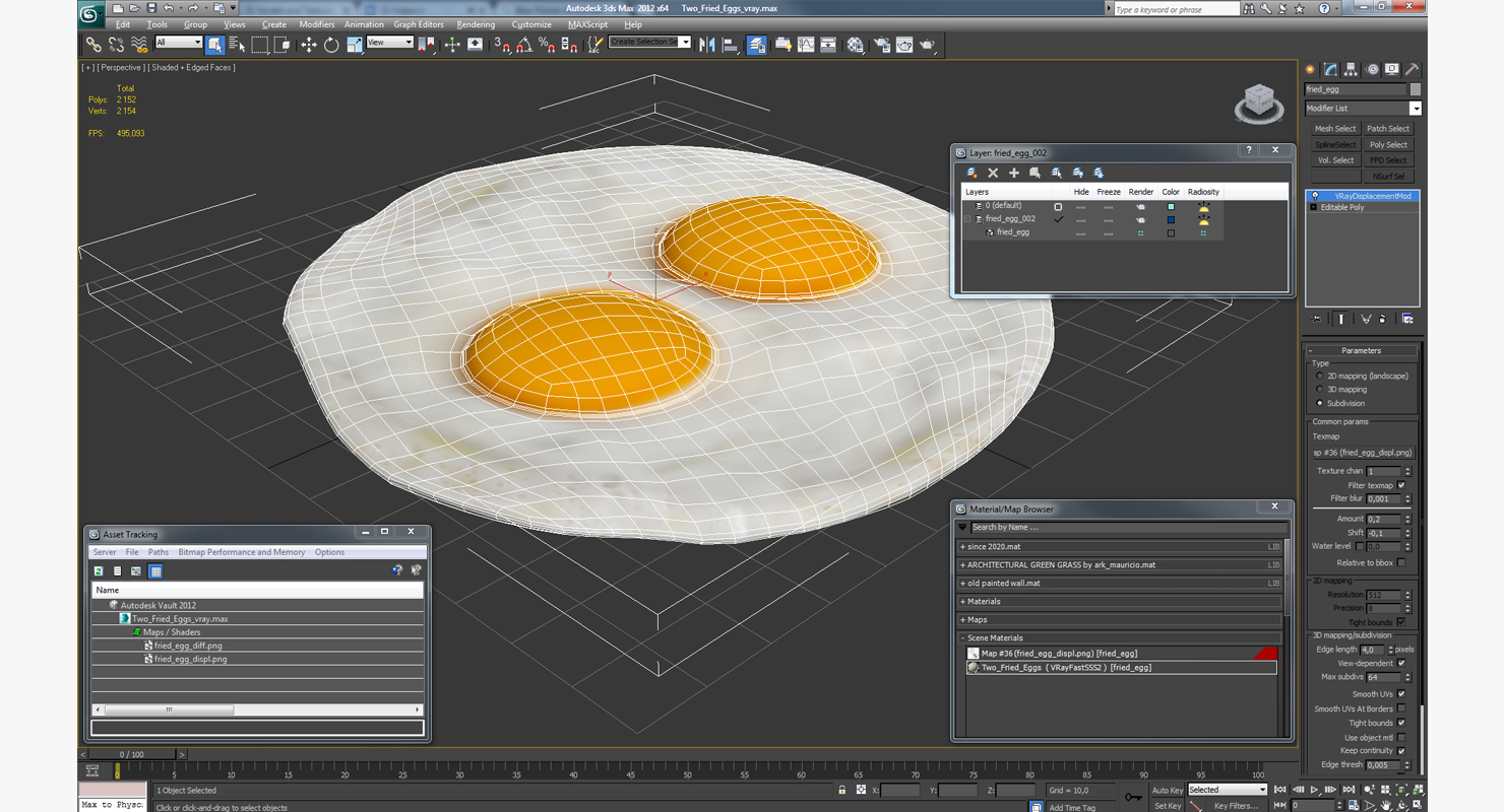 Two Fried Eggs 3D model