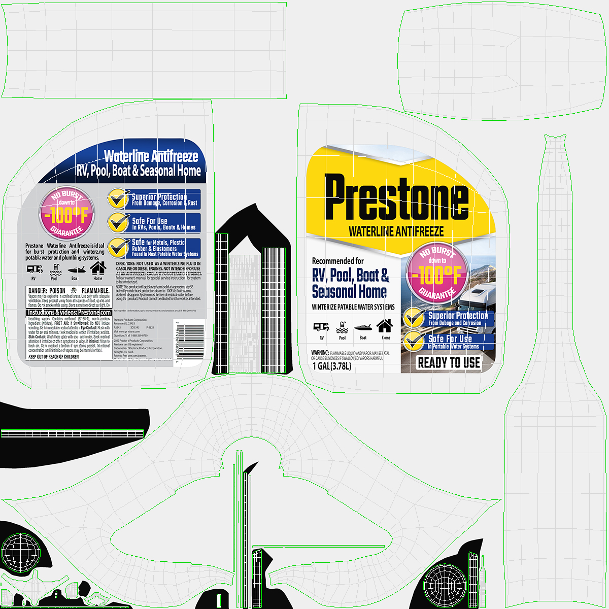 Waterline Antifreeze Prestone in Plastic Canister 3D model