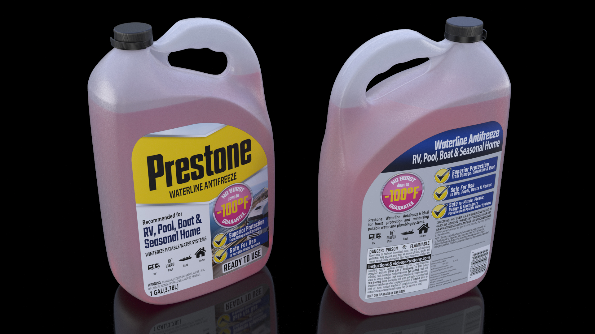 Waterline Antifreeze Prestone in Plastic Canister 3D model