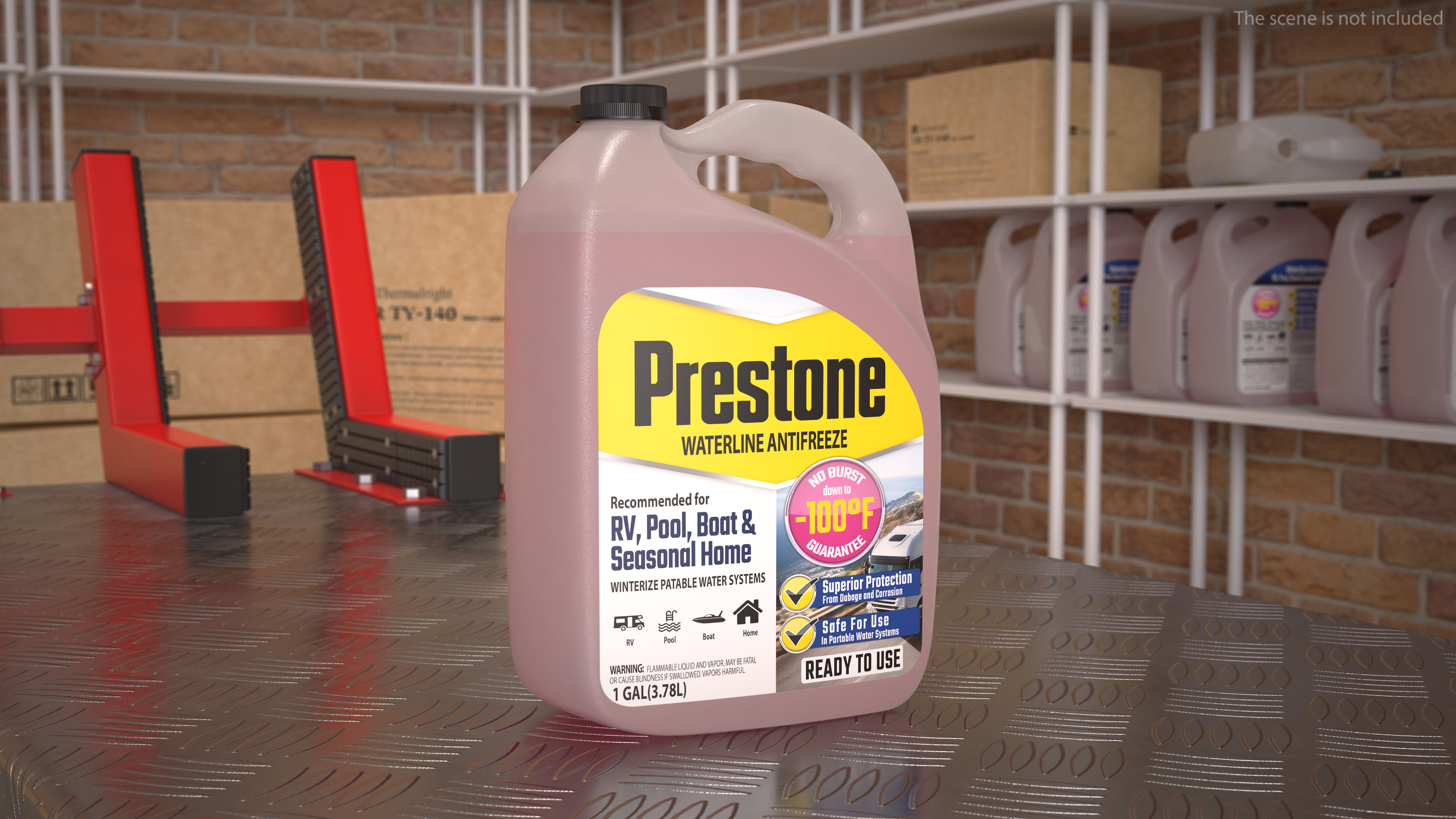 Waterline Antifreeze Prestone in Plastic Canister 3D model