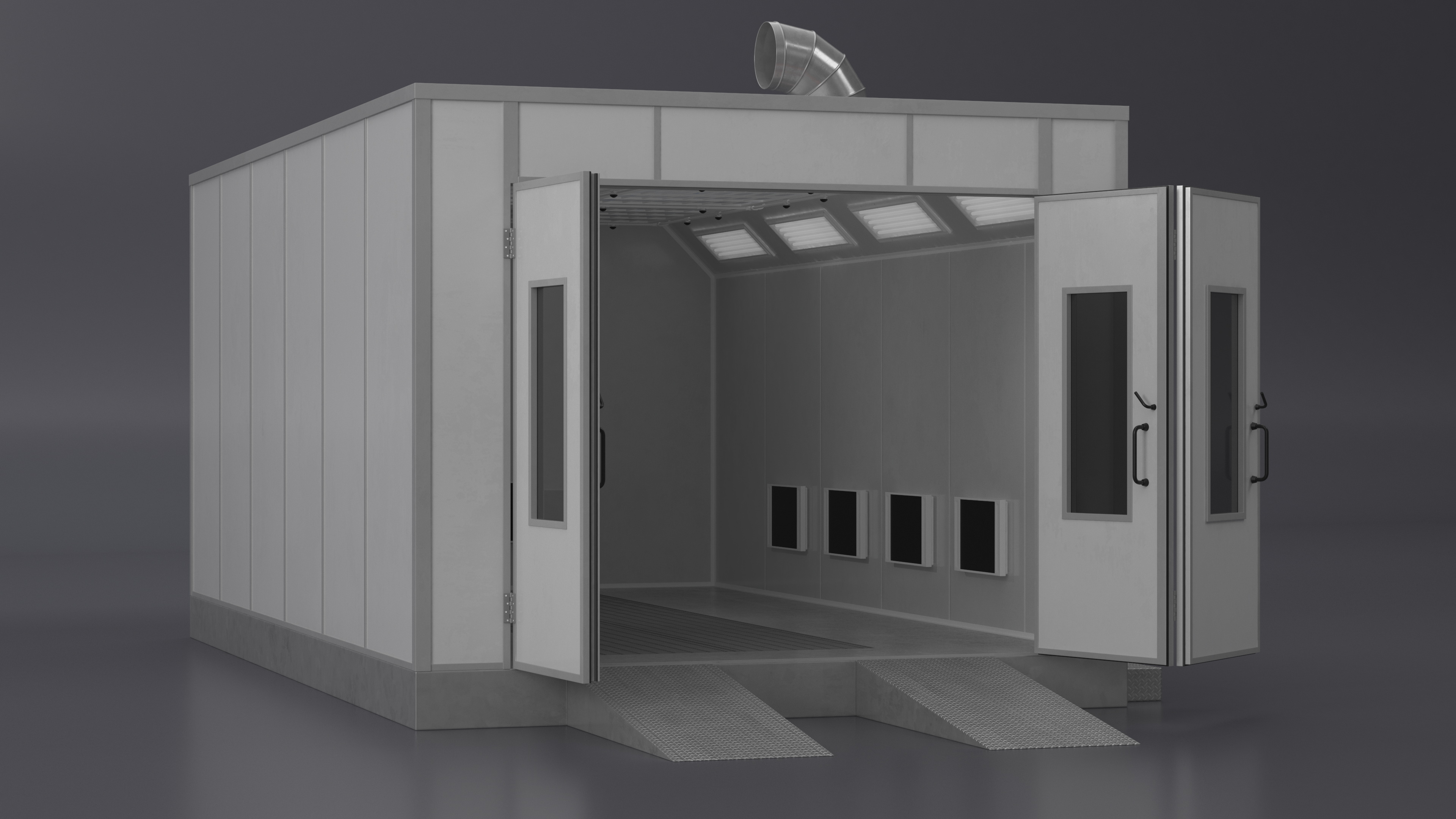 Car Painting Room White Color 3D model