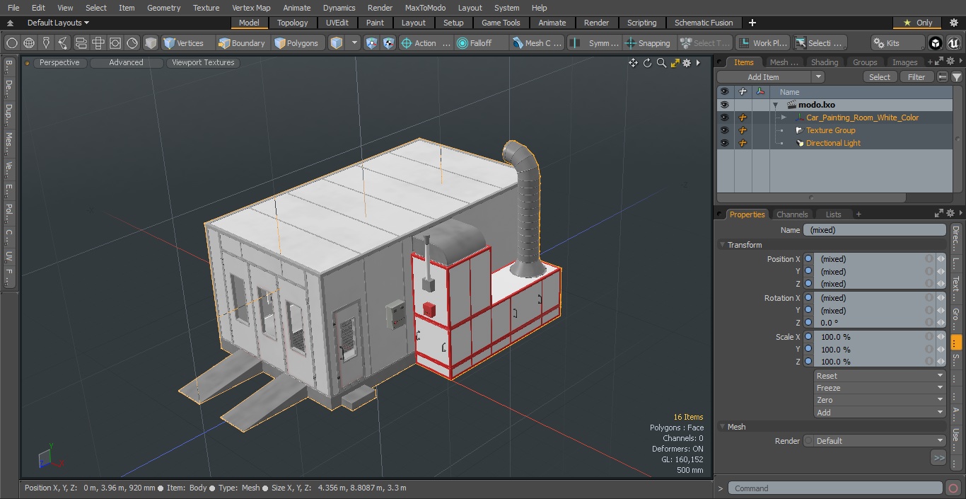 Car Painting Room White Color 3D model