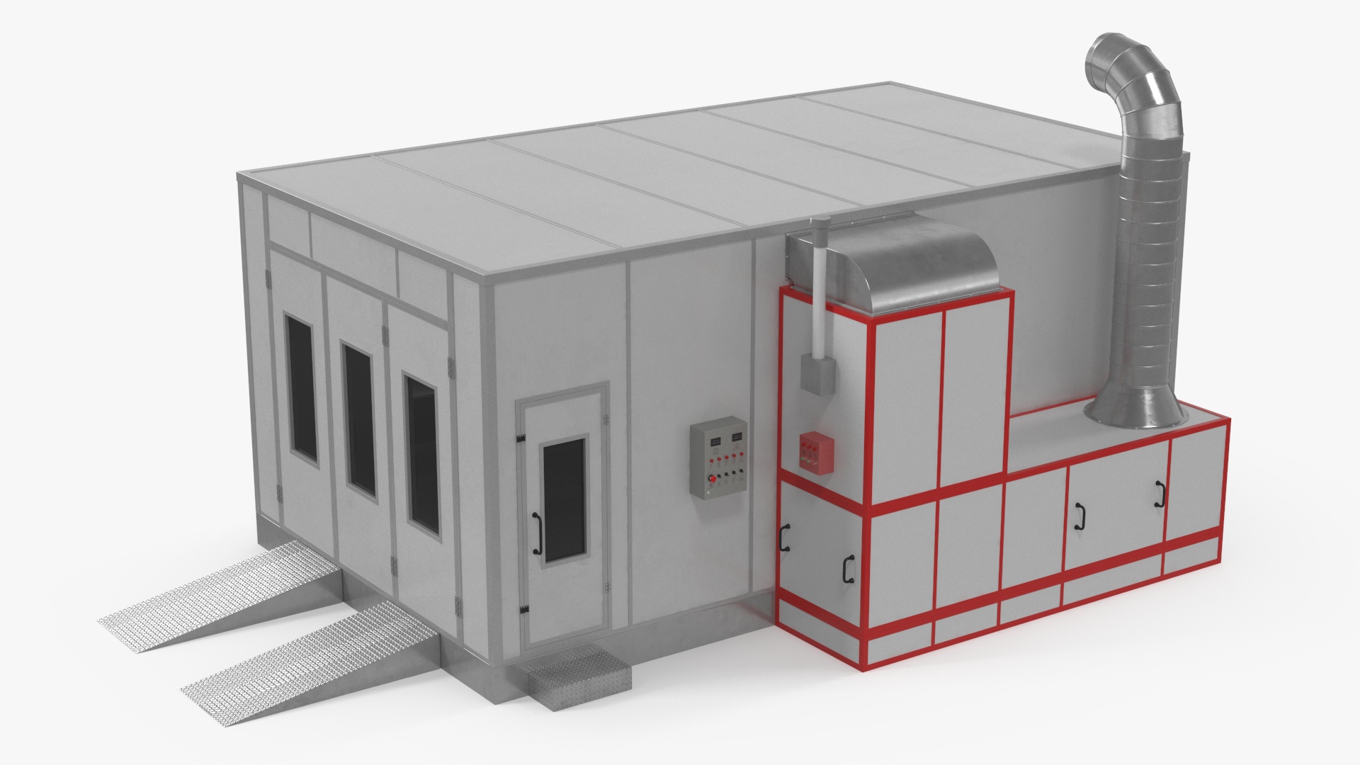 Car Painting Room White Color 3D model