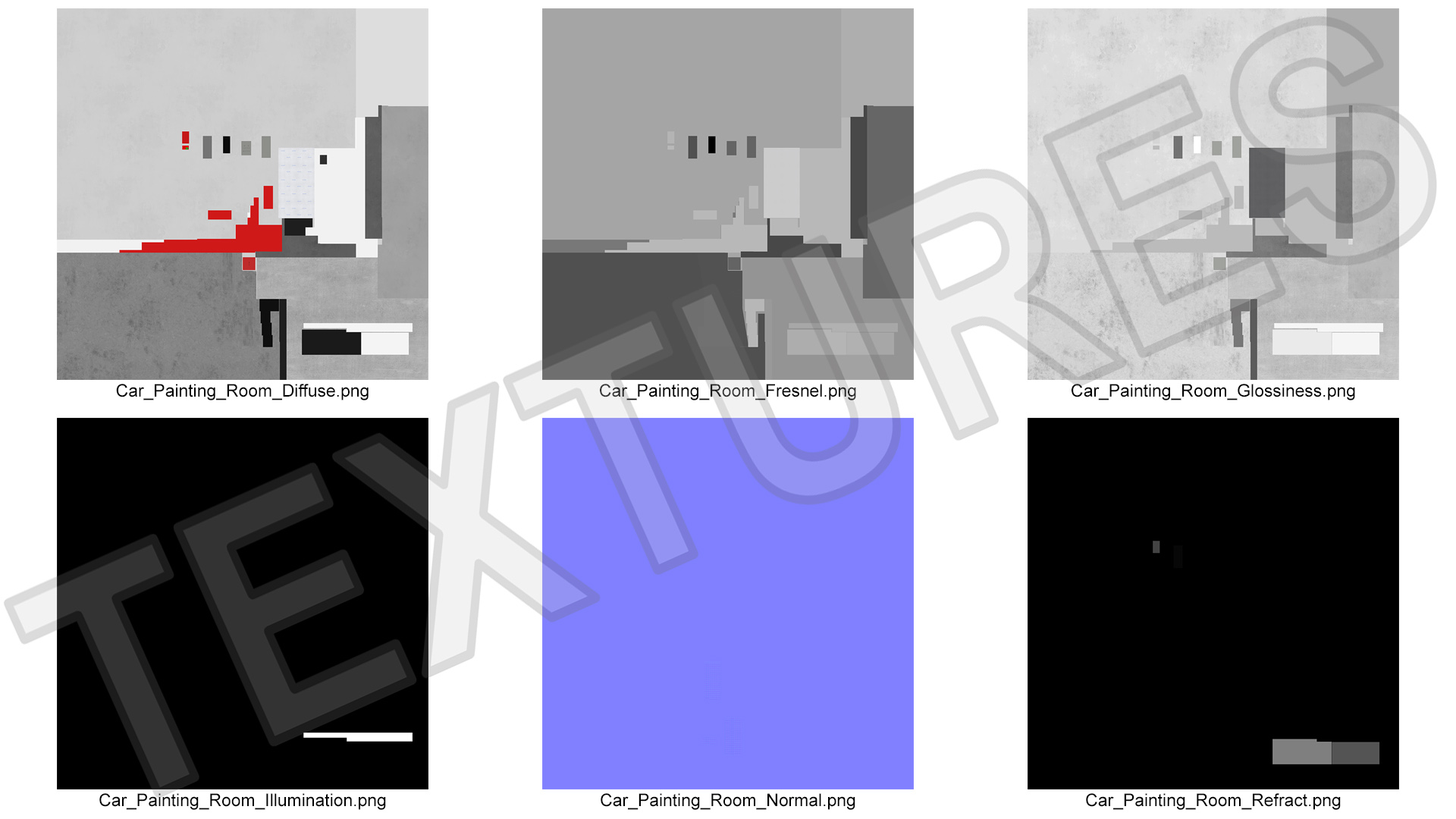 Car Painting Room White Color 3D model