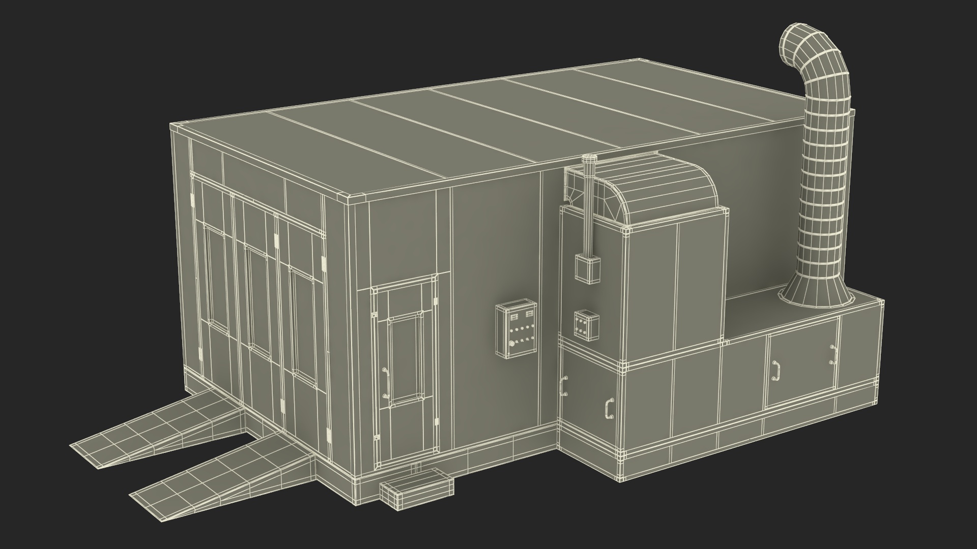 Car Painting Room White Color 3D model
