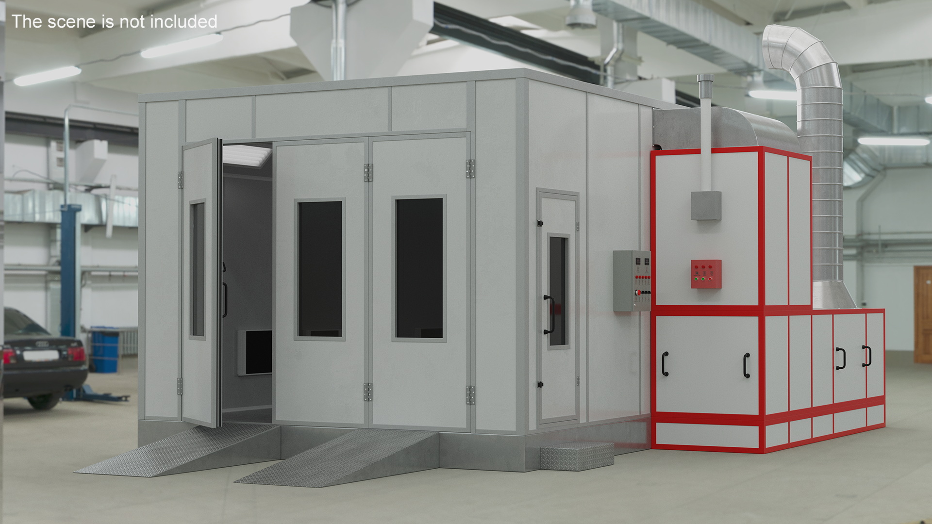 Car Painting Room White Color 3D model