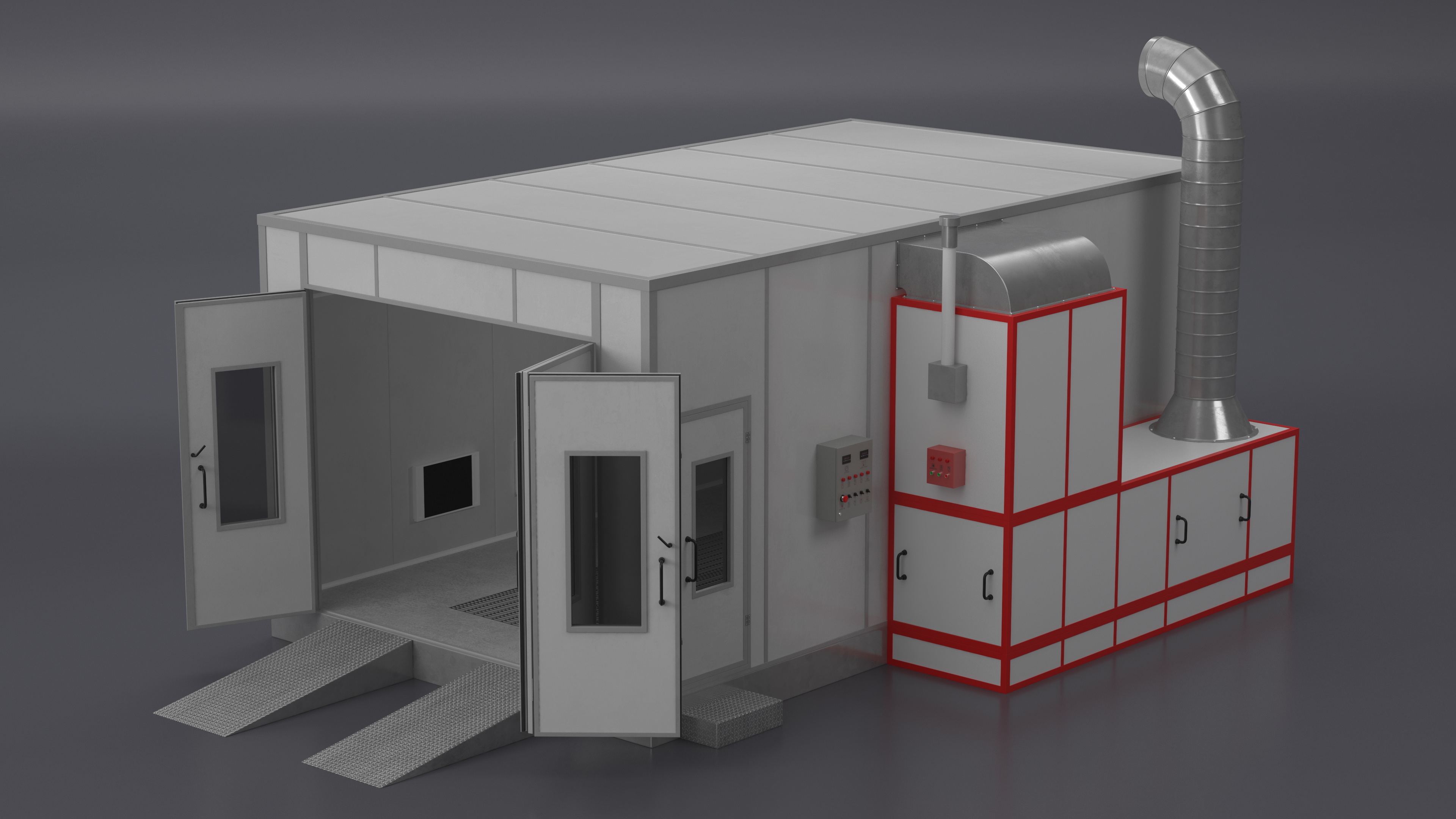 Car Painting Room White Color 3D model