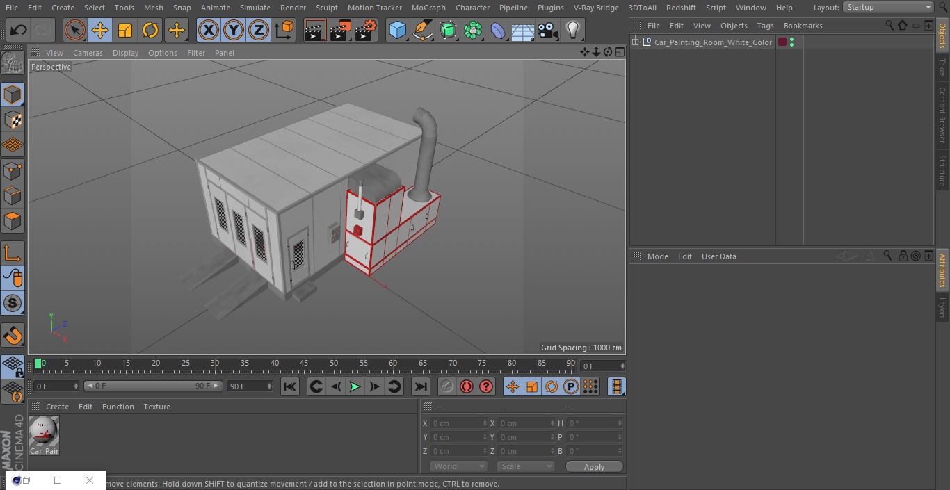 Car Painting Room White Color 3D model