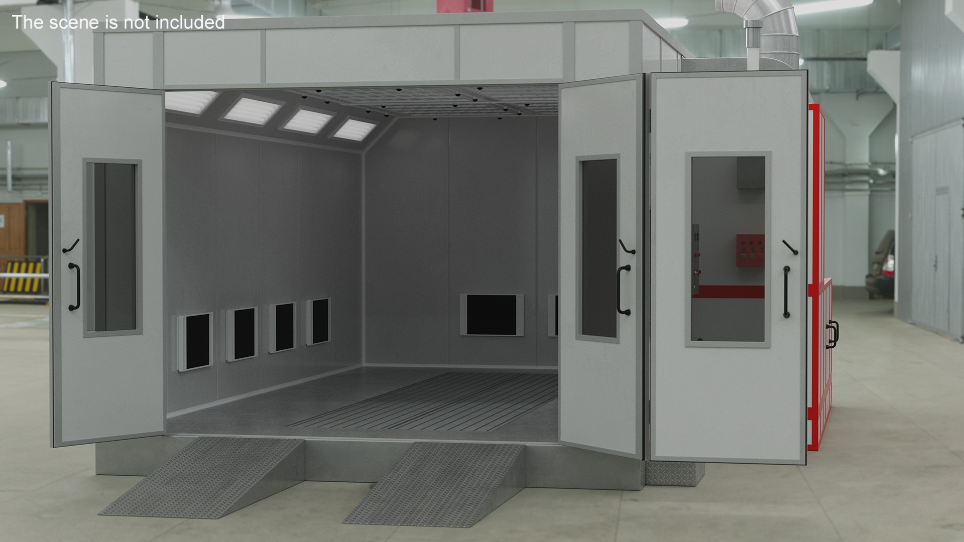 Car Painting Room White Color 3D model