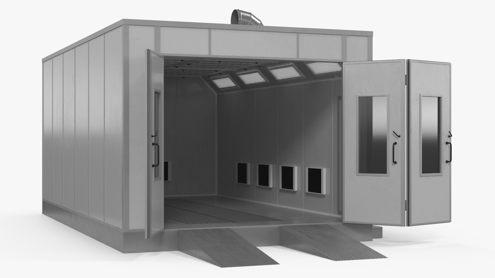 Car Painting Room White Color 3D model