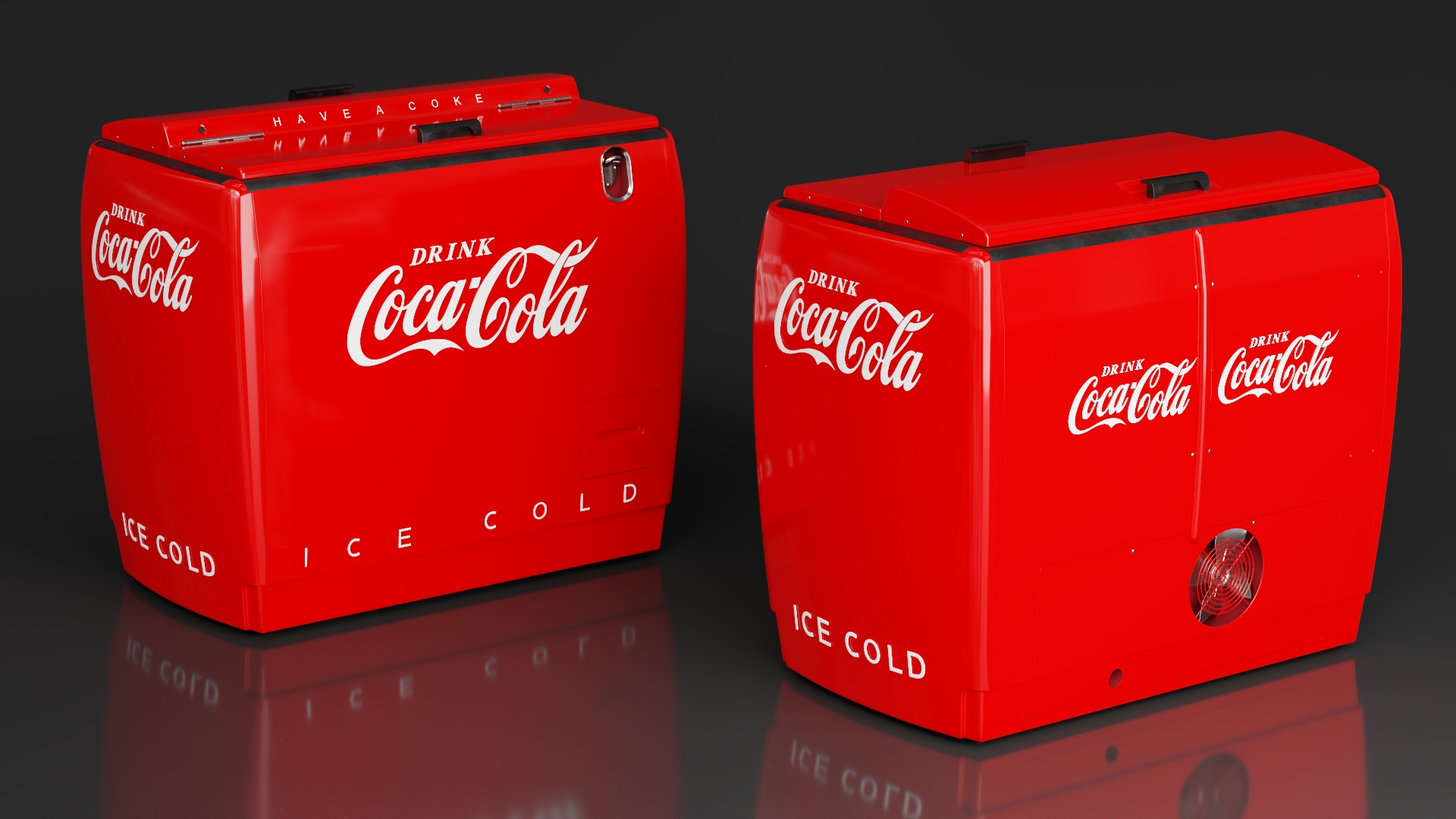 Vintage Cooler Coca Cola 3D model