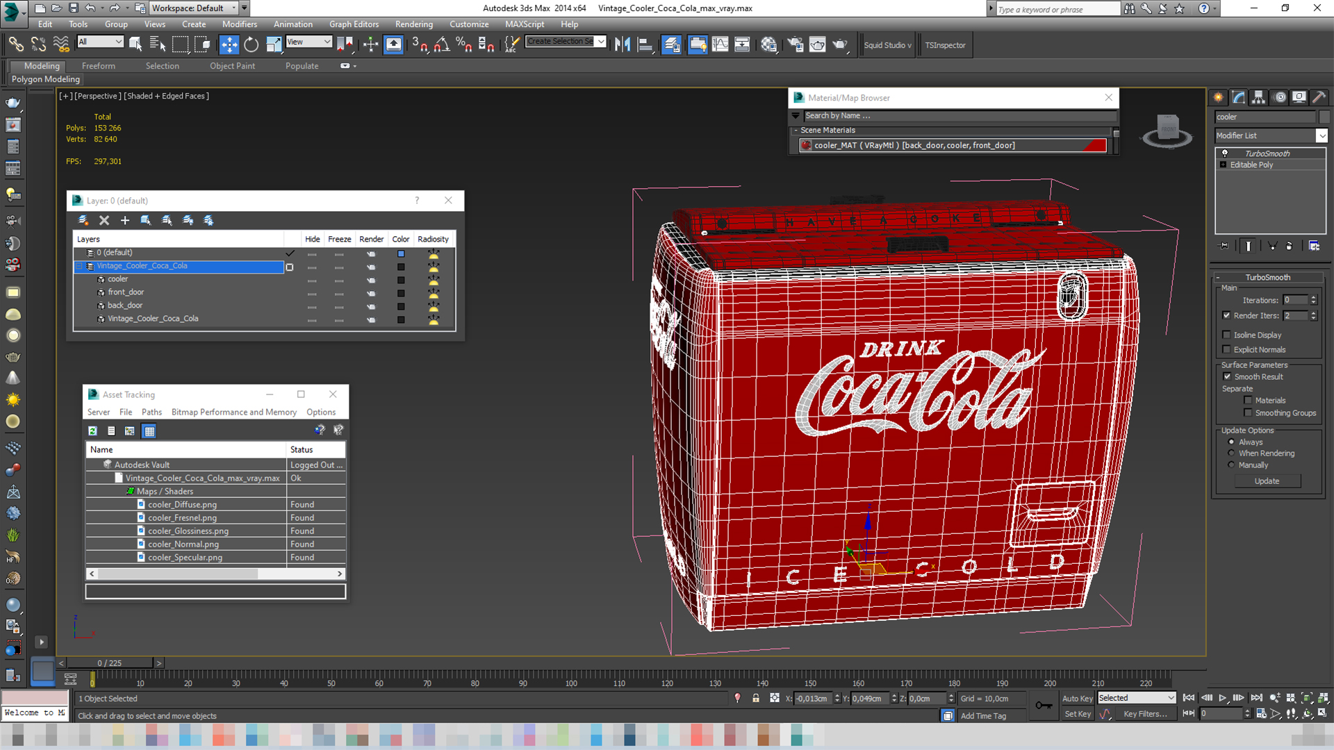 Vintage Cooler Coca Cola 3D model