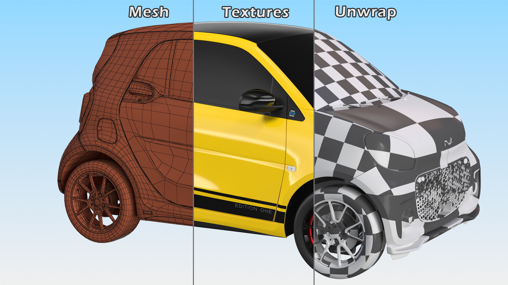 3D Smart EQ Fortwo Coupe Electric Simple Interior