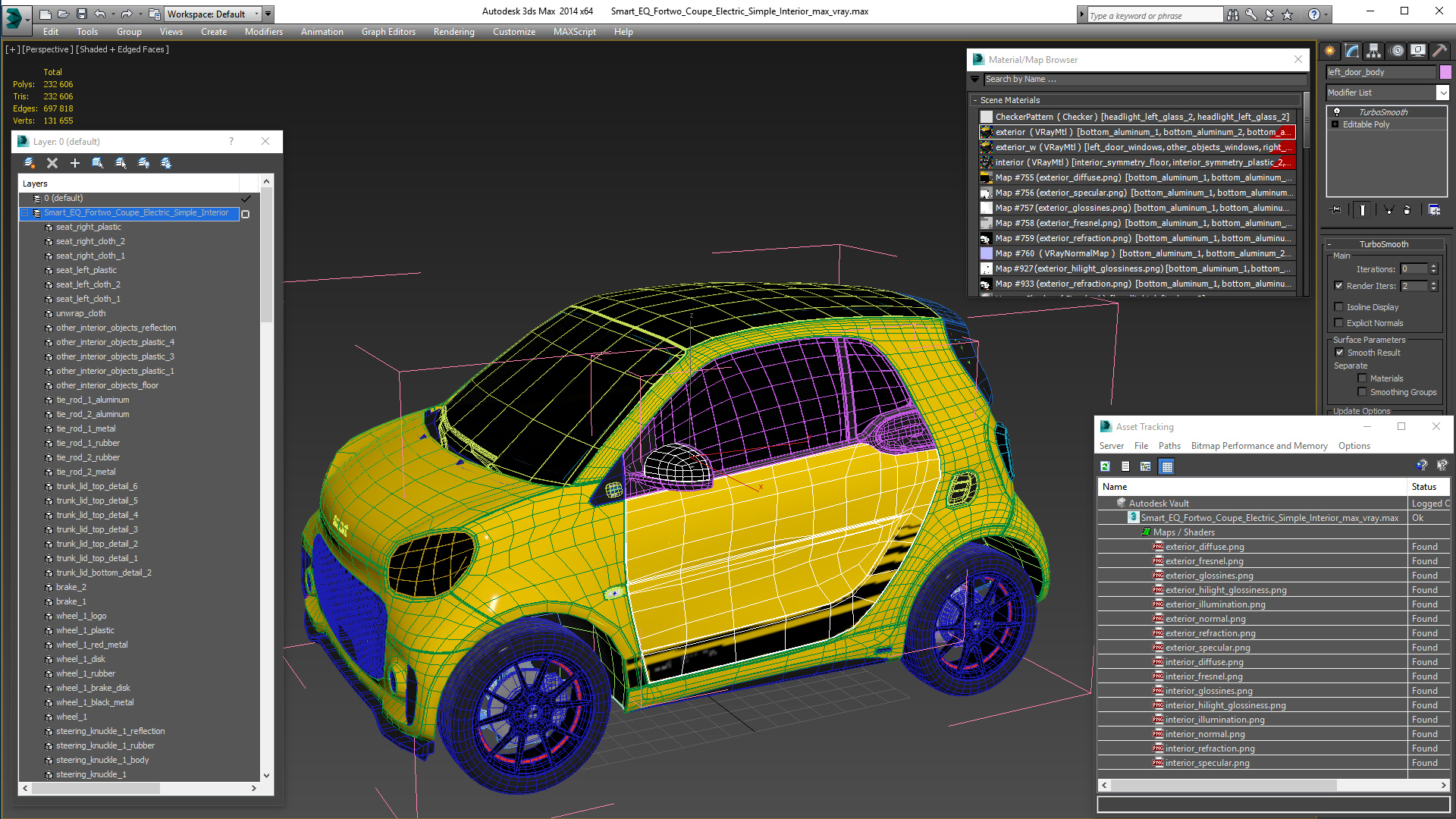 3D Smart EQ Fortwo Coupe Electric Simple Interior