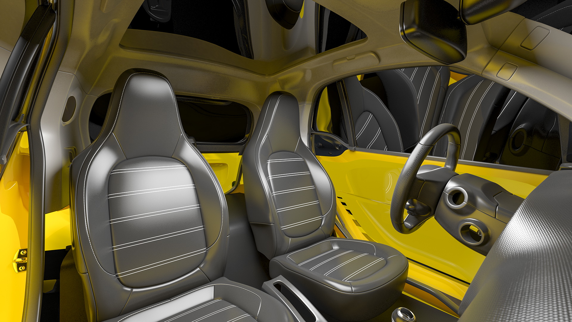 3D Smart EQ Fortwo Coupe Electric Simple Interior