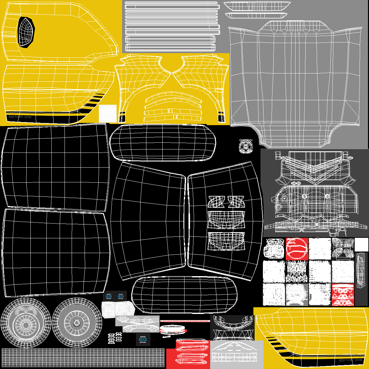 3D Smart EQ Fortwo Coupe Electric Simple Interior