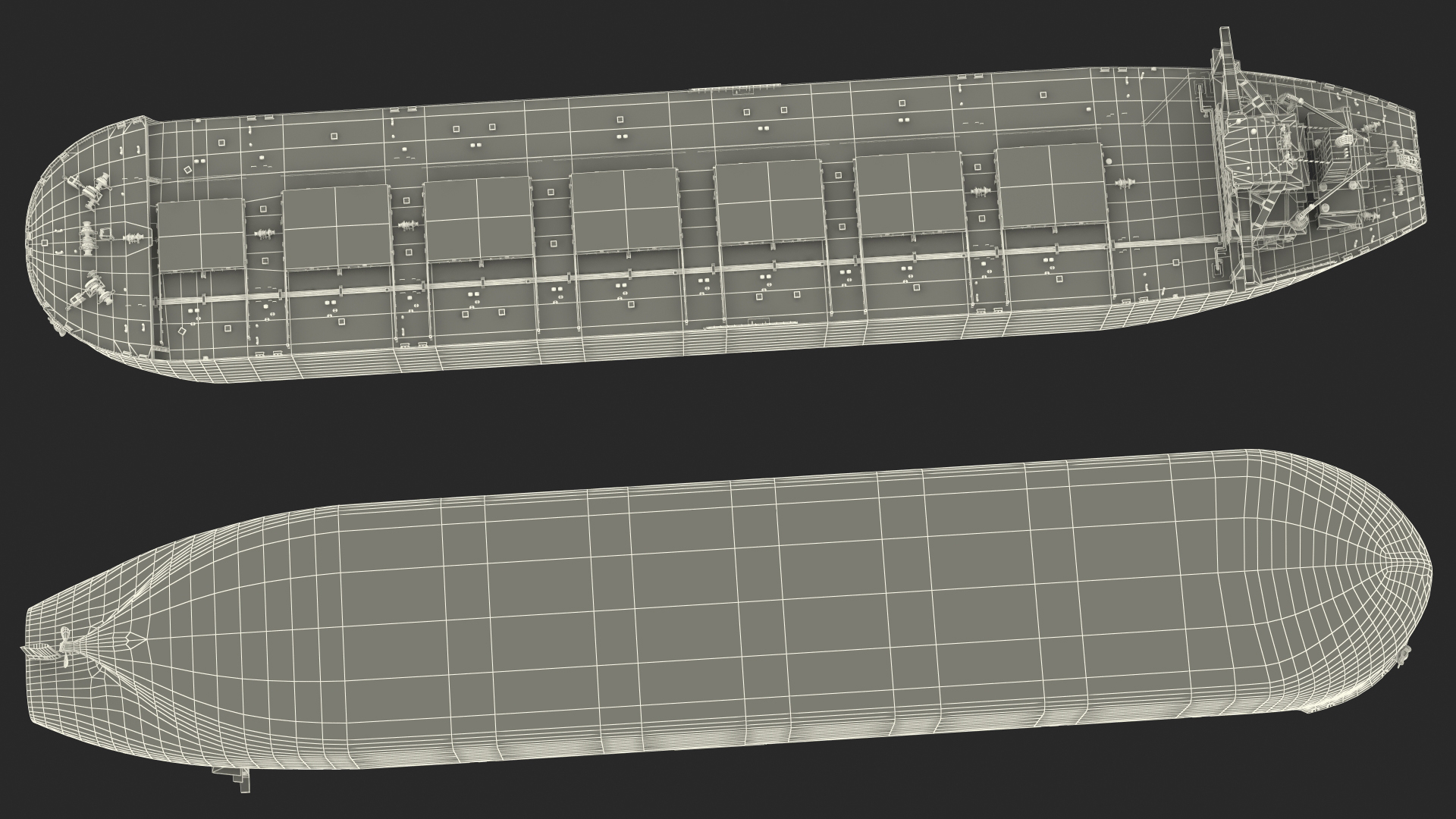 3D Ore Carrier Ship Loaded model