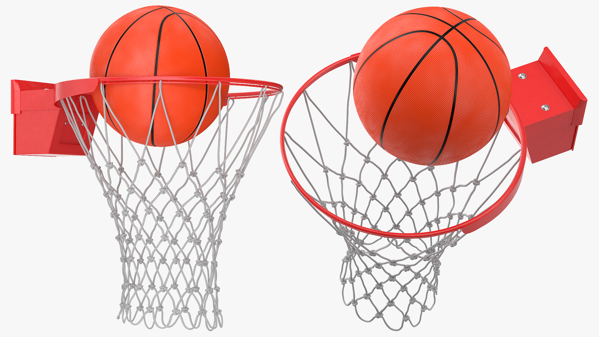 3D model Animated Basketball Ball Flies into Ring