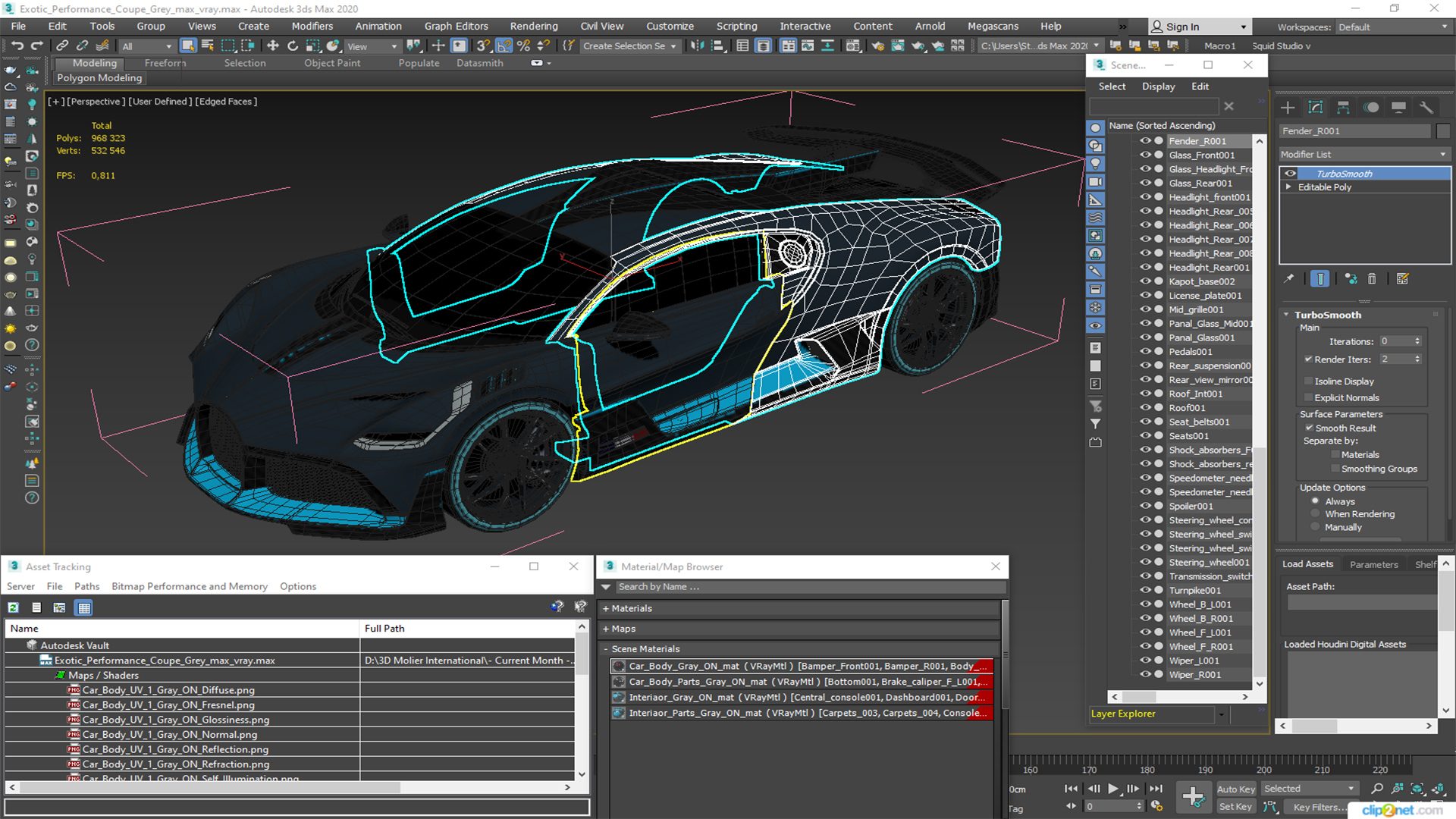 Exotic Performance Coupe Grey 3D model