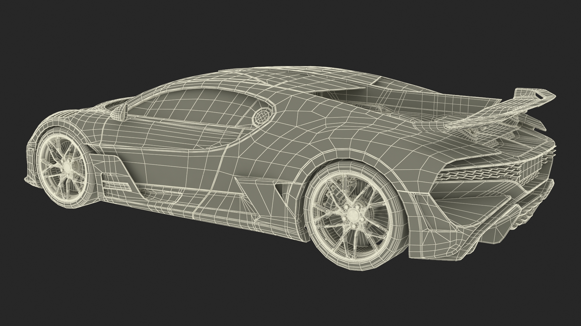 Exotic Performance Coupe Grey 3D model