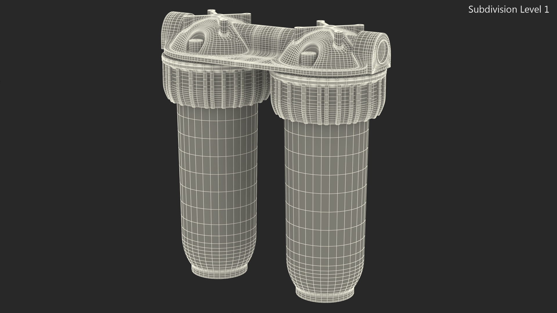 3D Dual Stage Water Filter Housing Transparent model