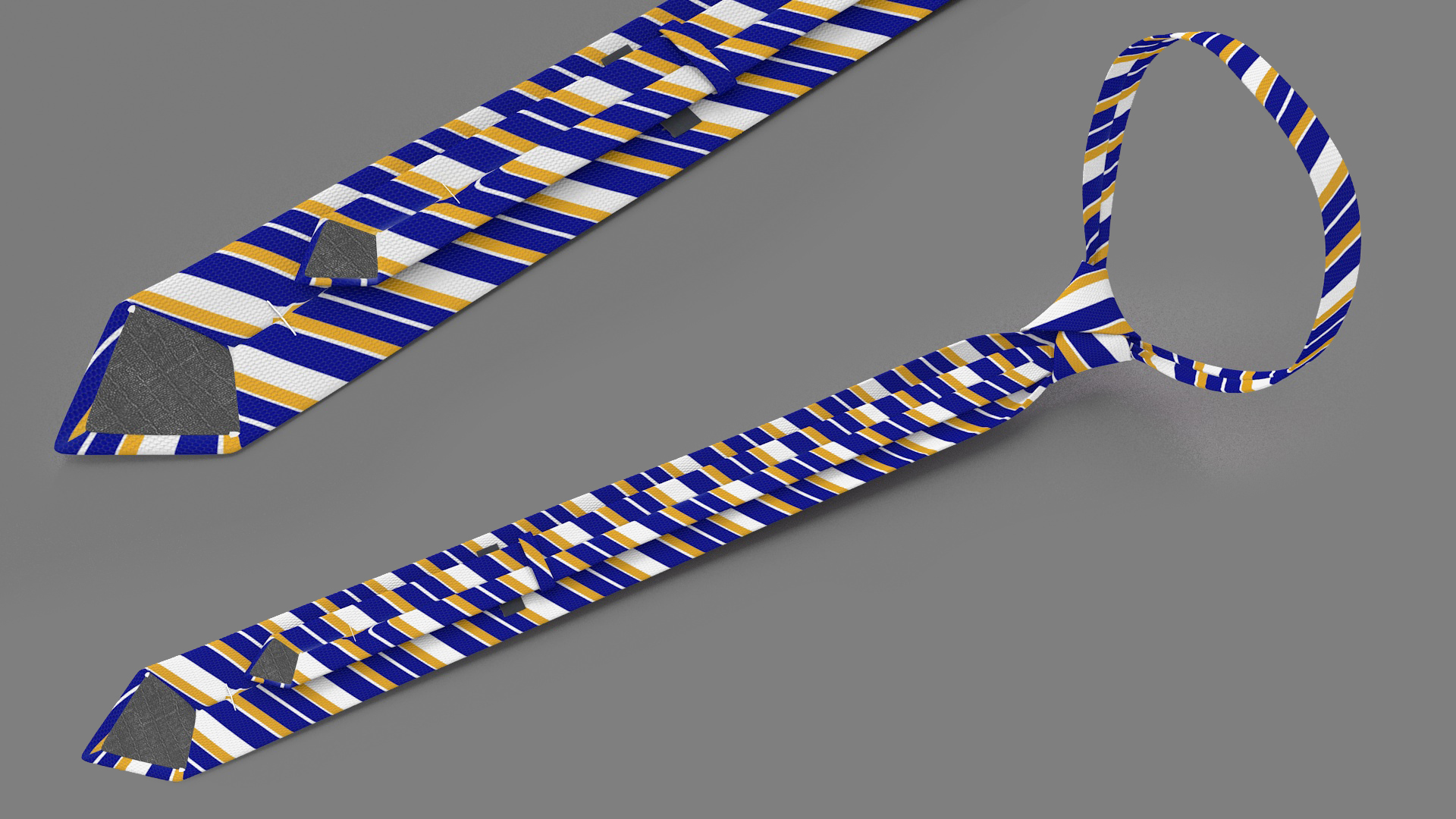 3D Classic Striped Necktie model