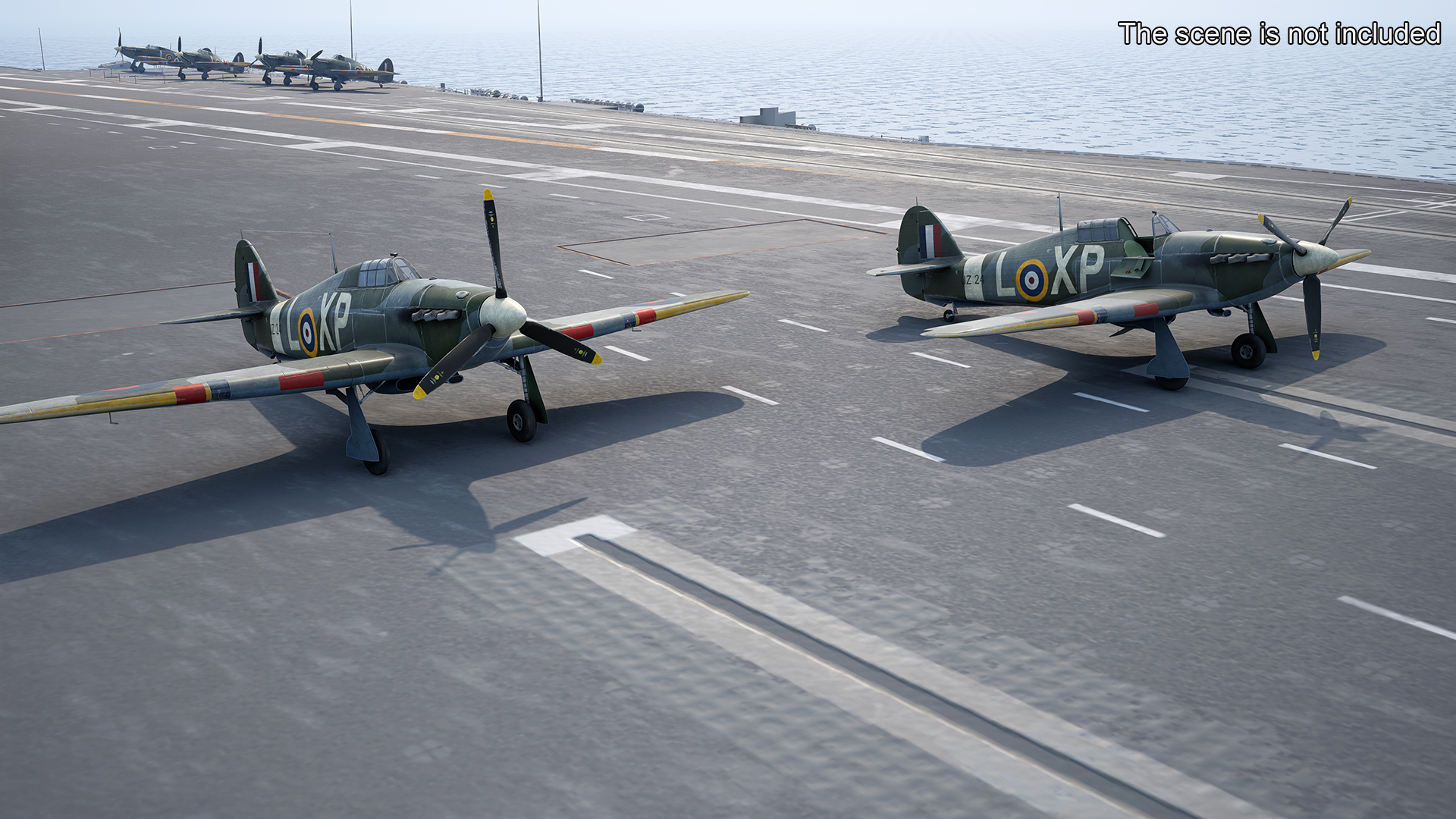 Hawker Hurricane Mk1 WW2 Fighter Rigged 3D model