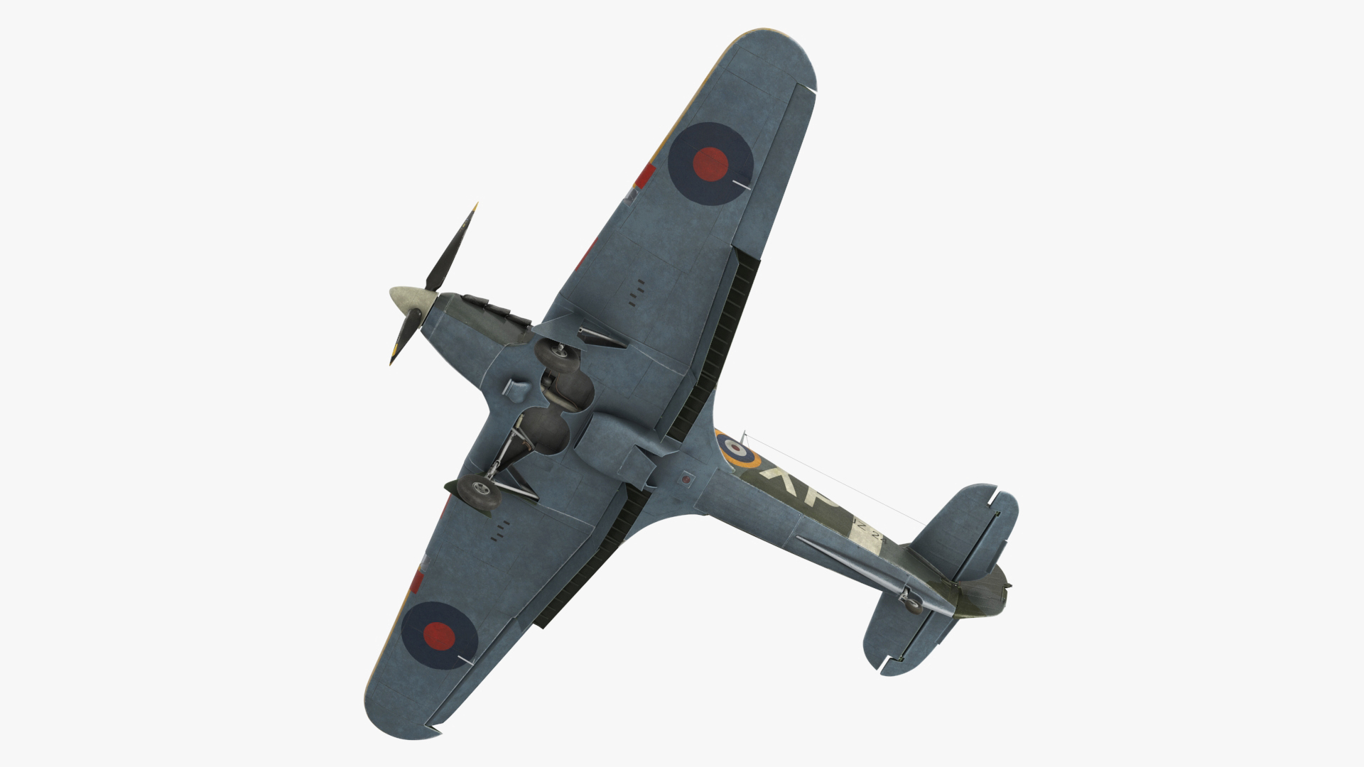 Hawker Hurricane Mk1 WW2 Fighter Rigged 3D model