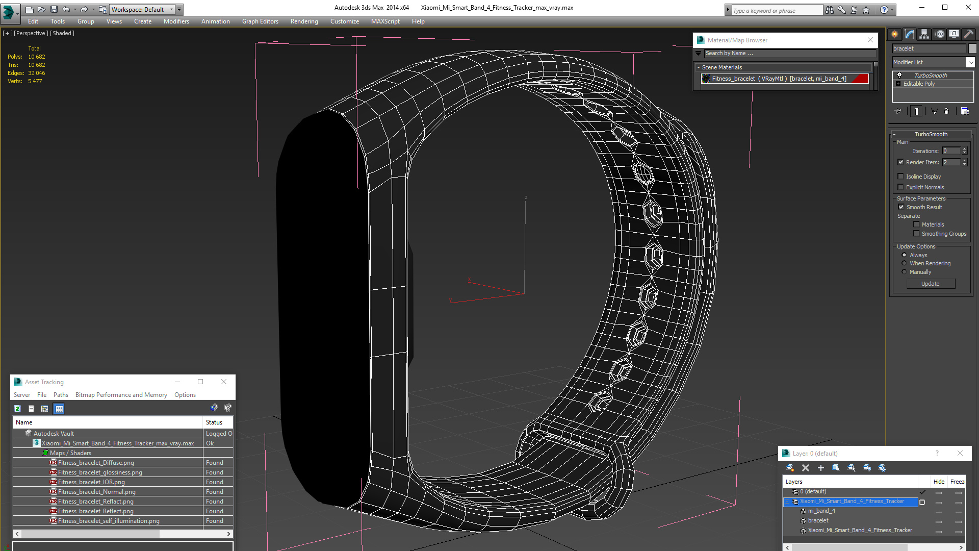 3D Xiaomi Mi Smart Band 4 Fitness Tracker model