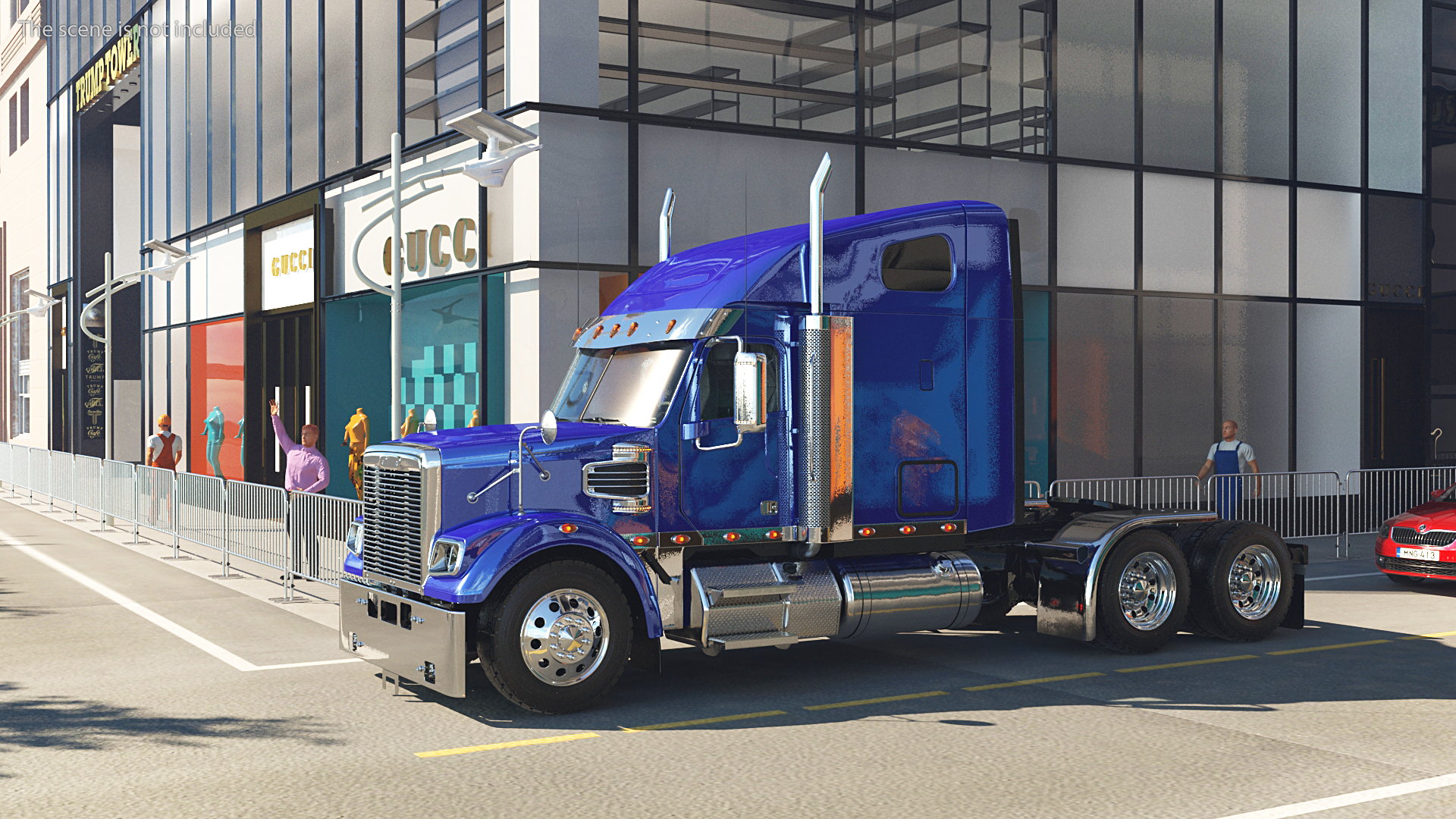 3D Heavy Duty Long Hood Truck
