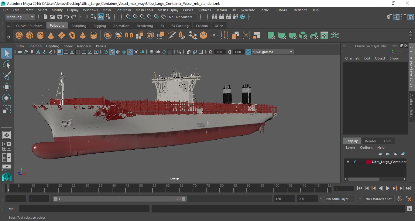 3D Ultra Large Container Vessel model