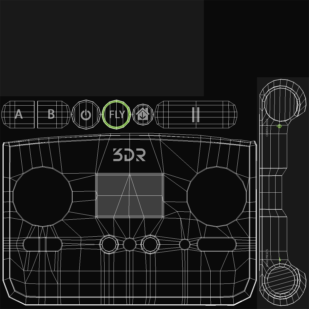 3D 3DR Solo Drone Quadcopter Set Rigged