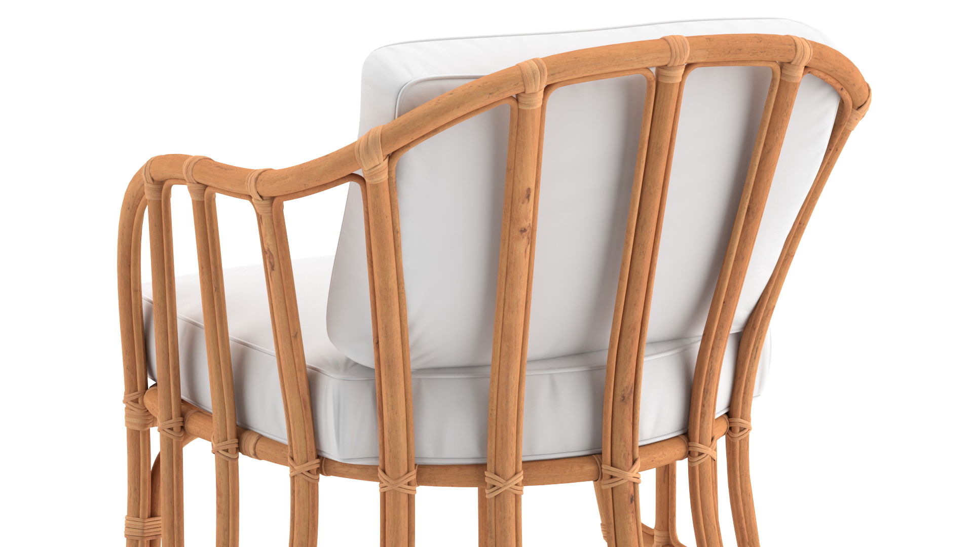 Vintage Rattan Furniture with Cushions Set 3D