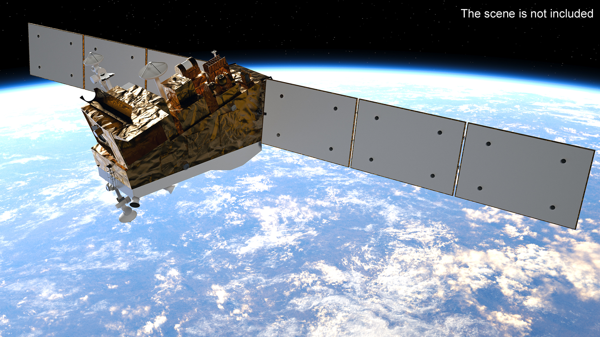 Satellite Solar Panel Array 3D