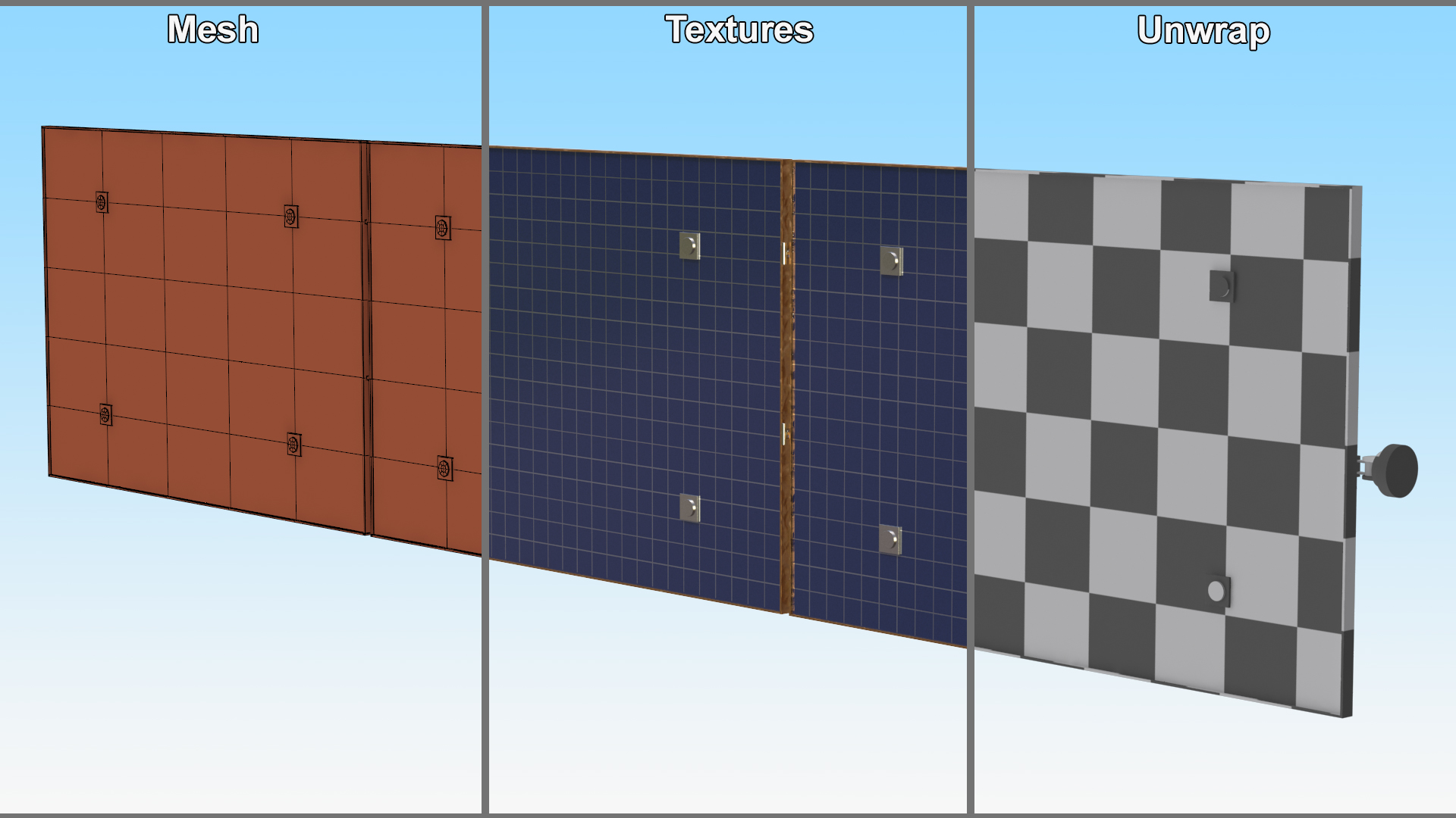 Satellite Solar Panel Array 3D