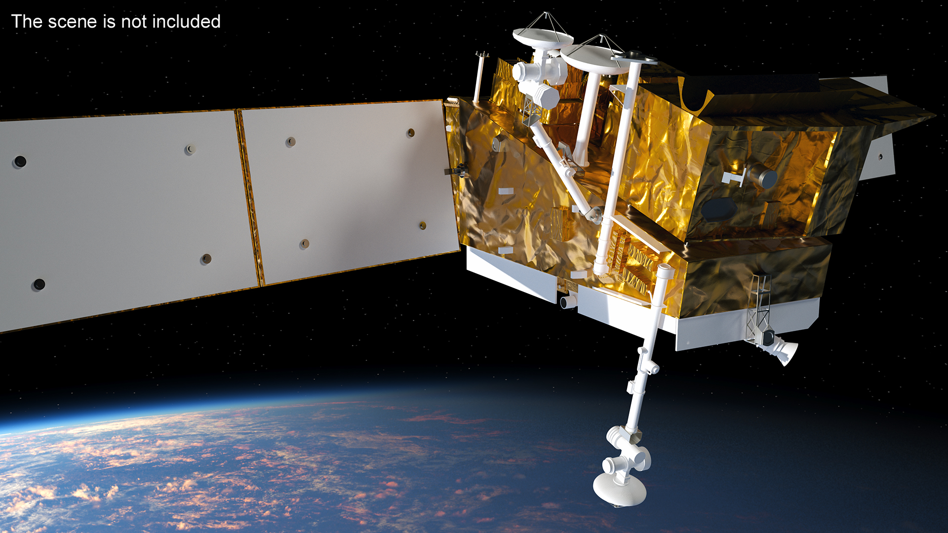 Satellite Solar Panel Array 3D