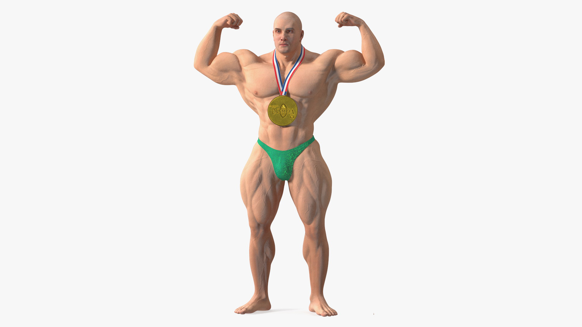 3D Muscular Bodybuilder Athlete Man Rigged for Cinema 4D model