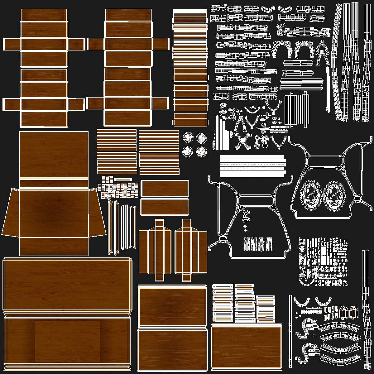 3D model Antique Sewing Machine Cabinet