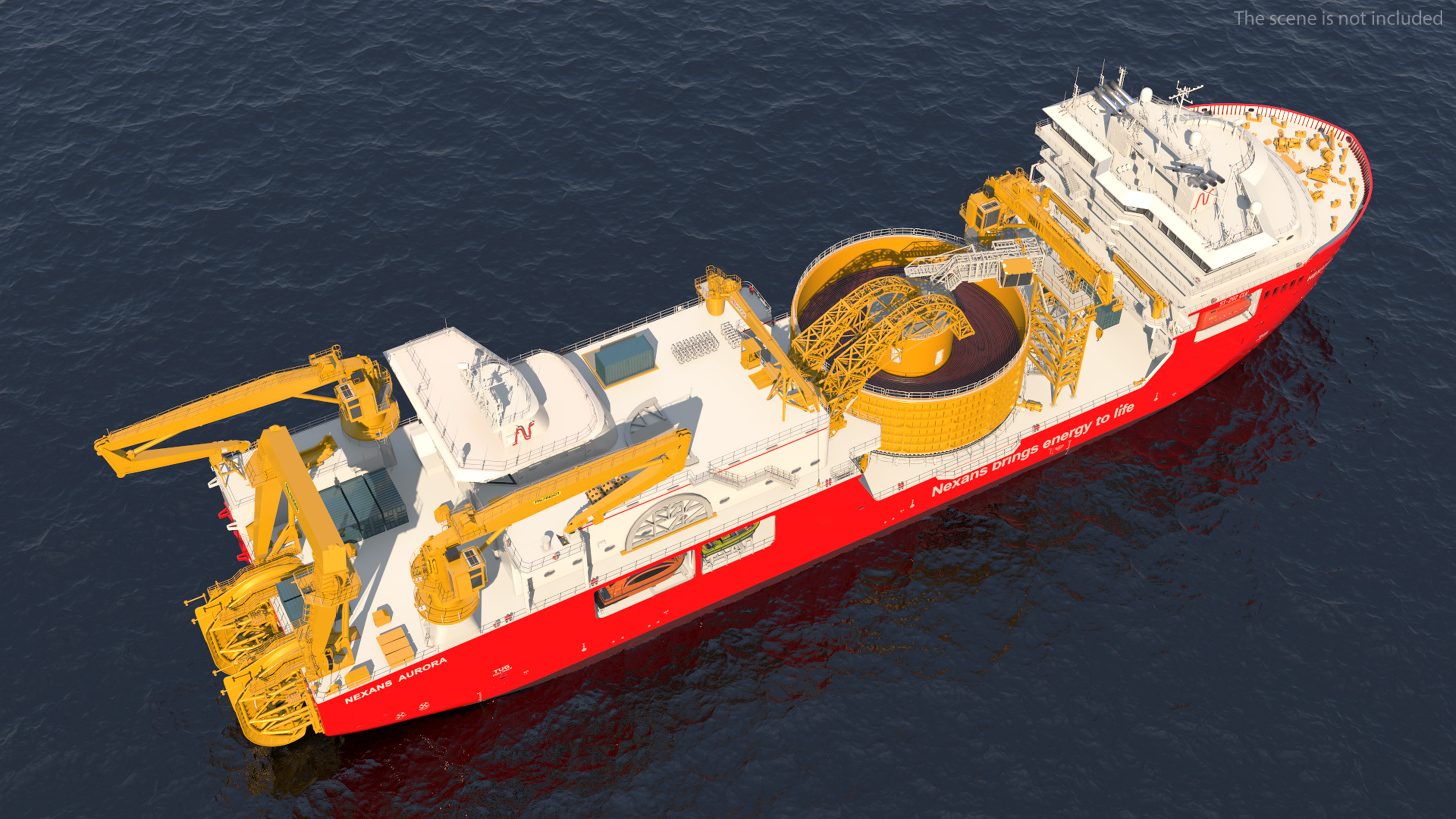 Nexans Aurora Cable Layer Vessel Rigged 3D model