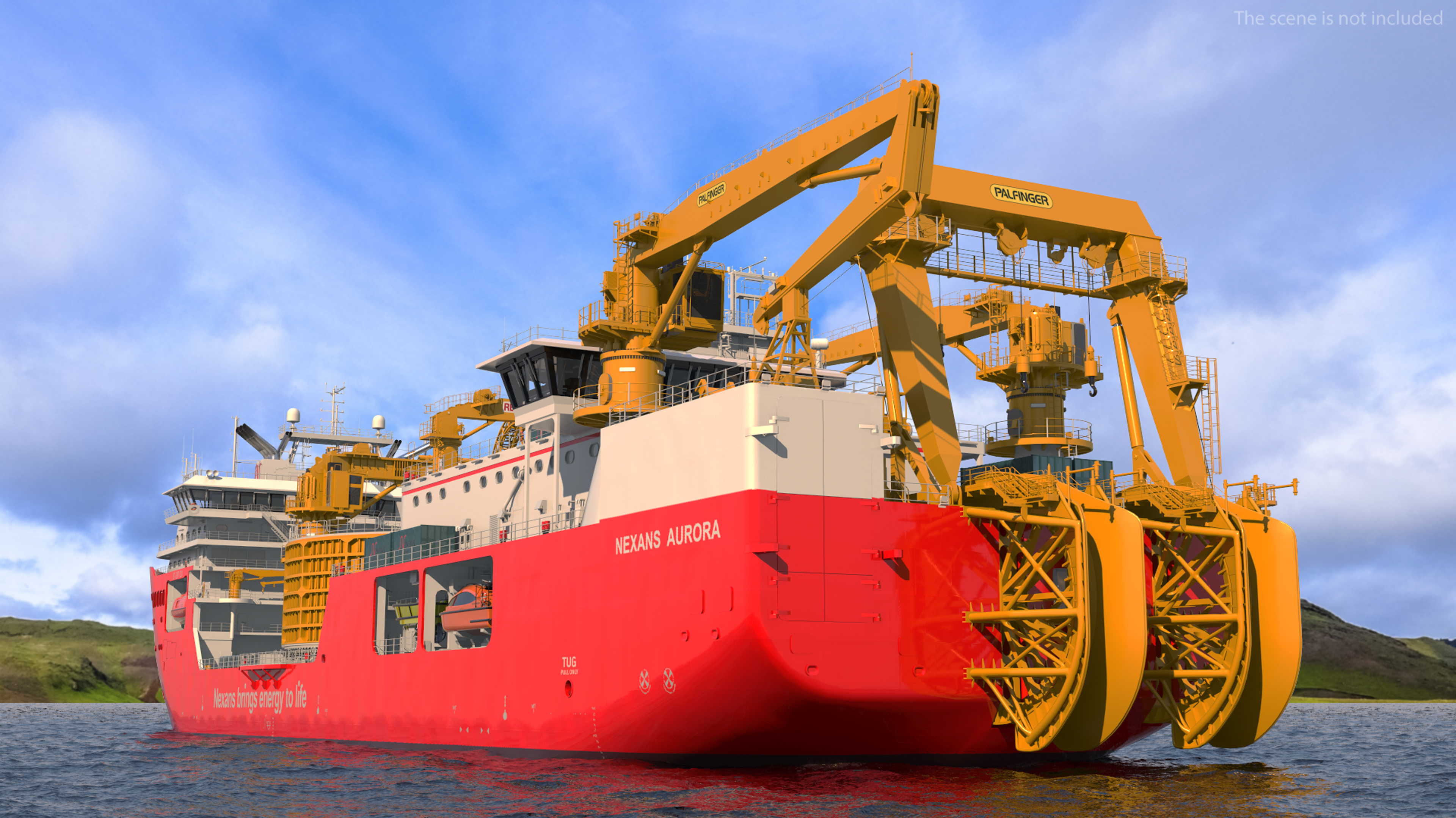 Nexans Aurora Cable Layer Vessel Rigged 3D model