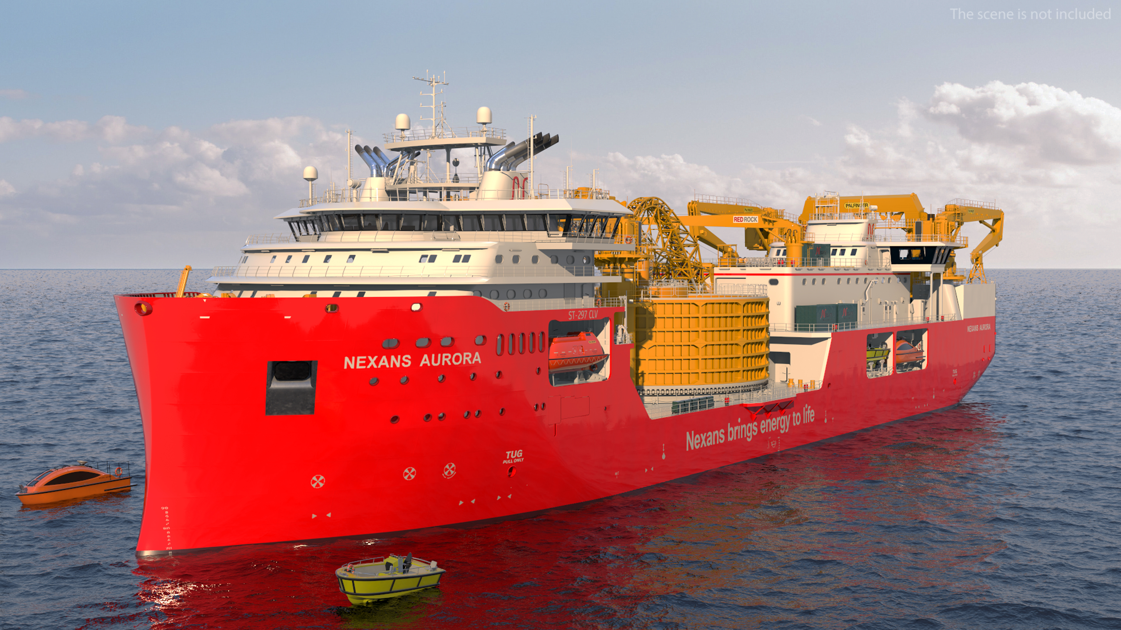 Nexans Aurora Cable Layer Vessel Rigged 3D model